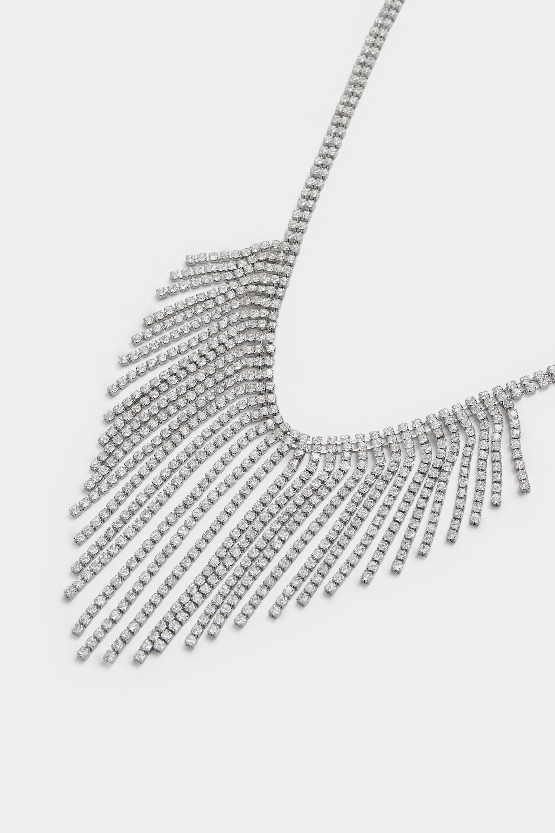 Silver Tone Diamante Statement Choker Necklace | Yours Clothing 3