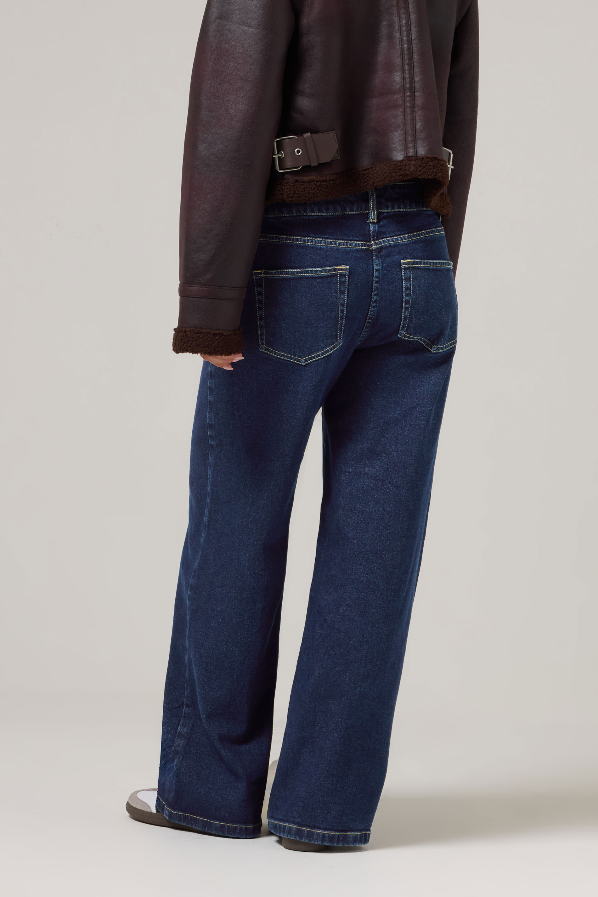 PixieGirl Petite Women's Dark Blue Wide Leg Jeans | PixieGirl 3