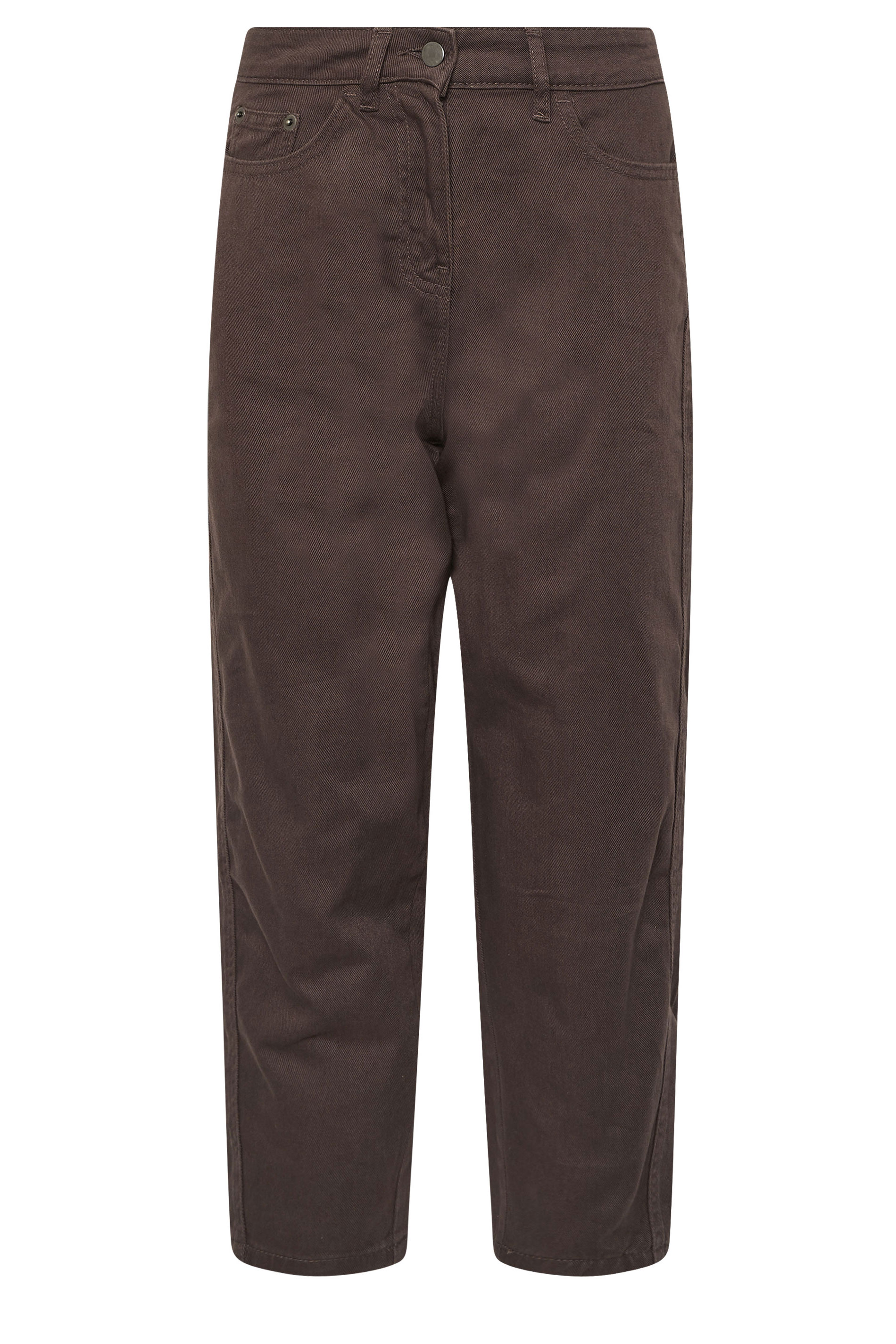 PixieGirl Petite Women's Chocolate Brown Non-Stretch Barrel Jeans | PixieGirl 6