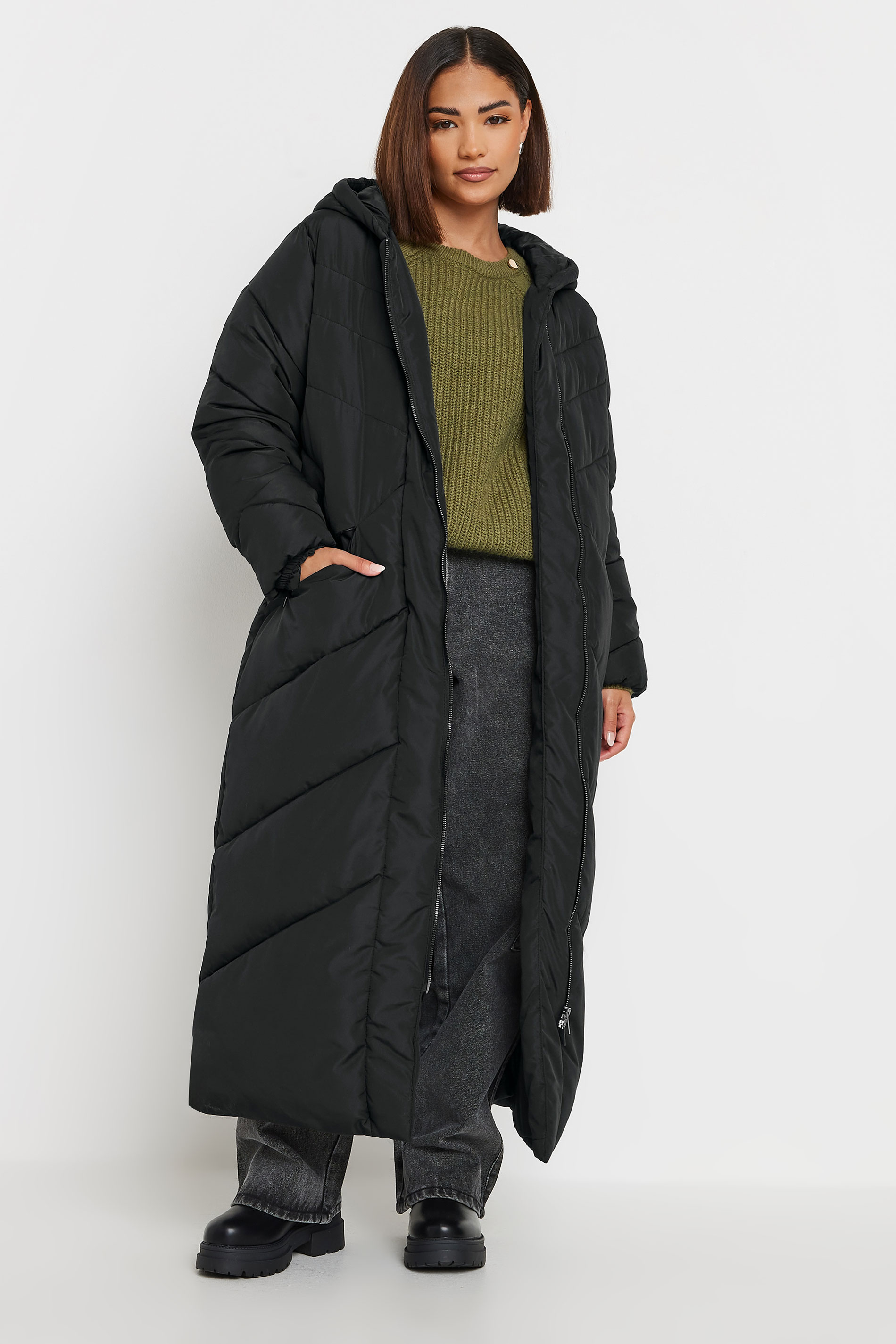 PixieGirl Petite Women's Black Padded Maxi Puffer Coat | PixieGirl 2