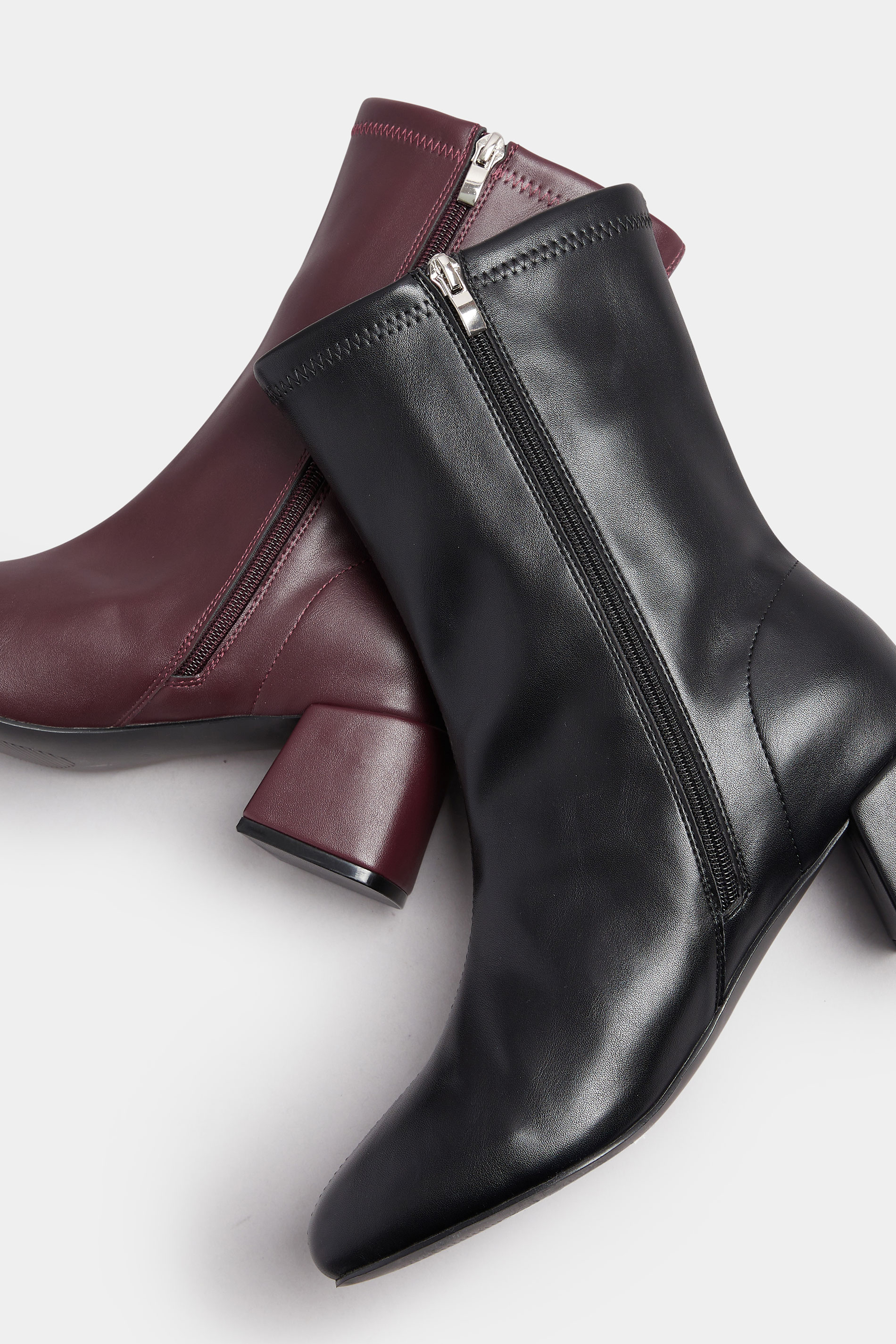 Black Block Heel Stretch Boots In Extra Wide EEE Fit | Yours Clothing 6