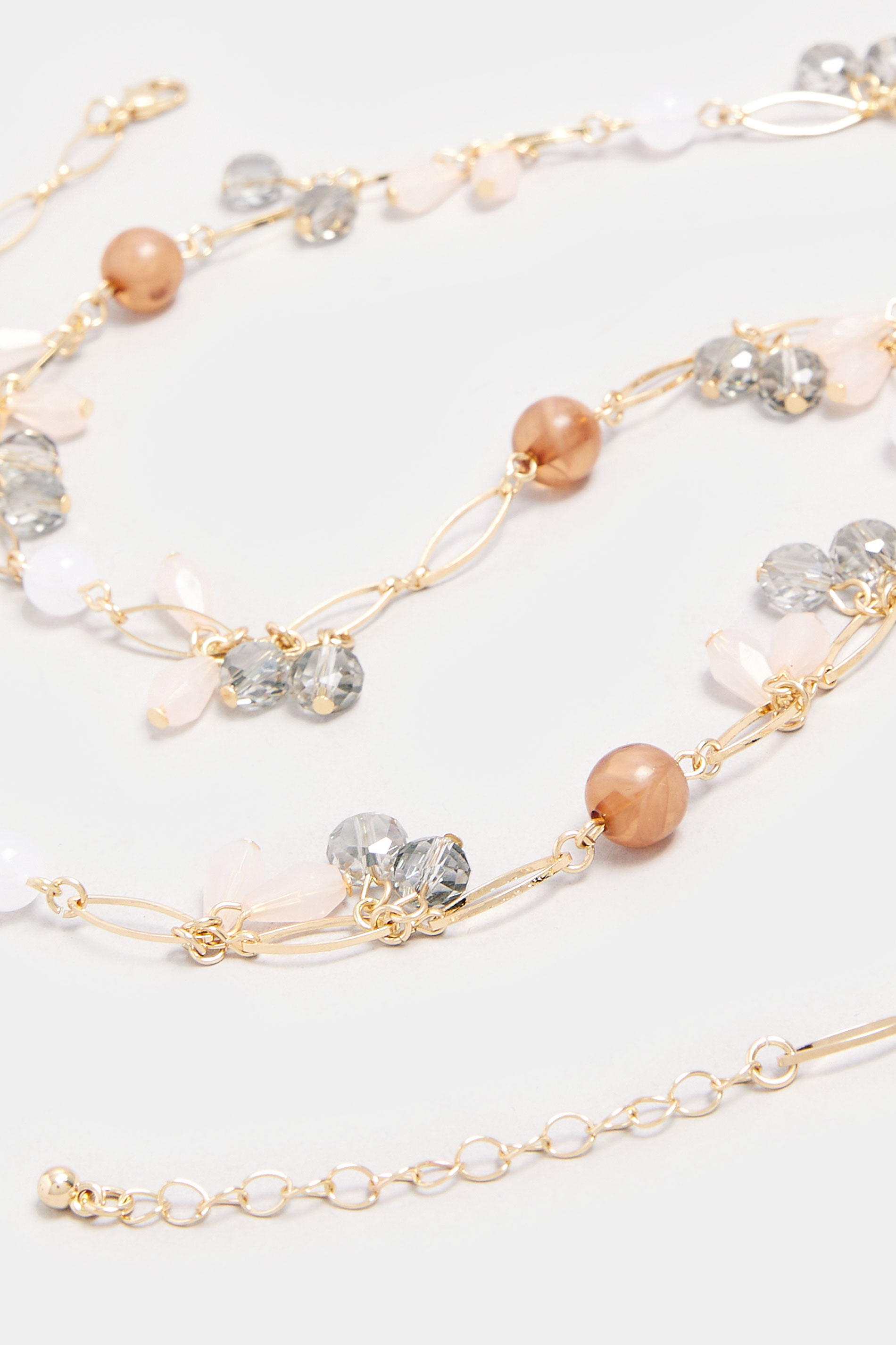 Gold Tone Beaded Long Necklace | Yours Clothing 3