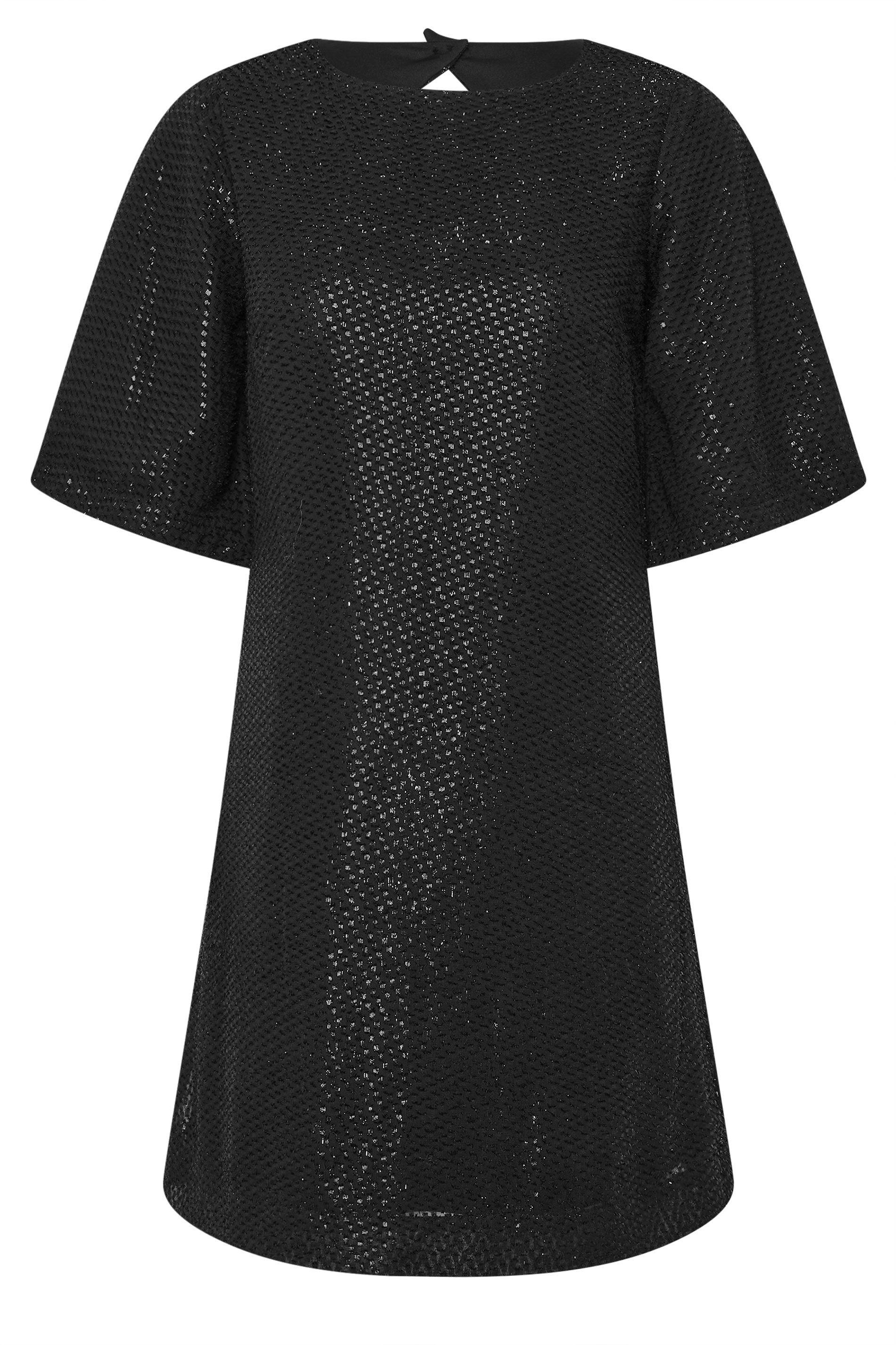PixieGirl Petite Women's Black Textured Midi Dress | PixieGirl 7
