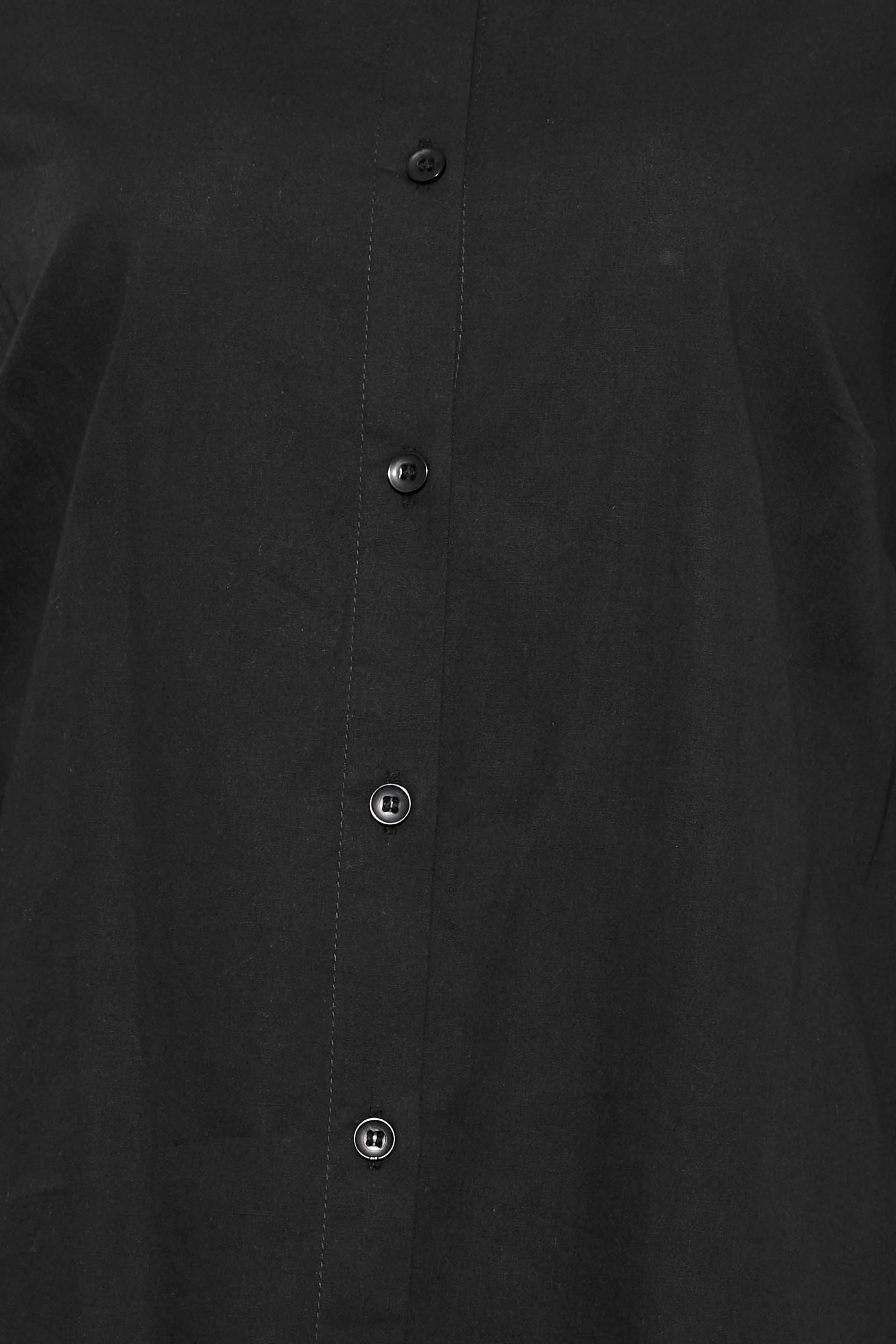 Petite Black Fitted Cotton Shirt | PixieGirl 6