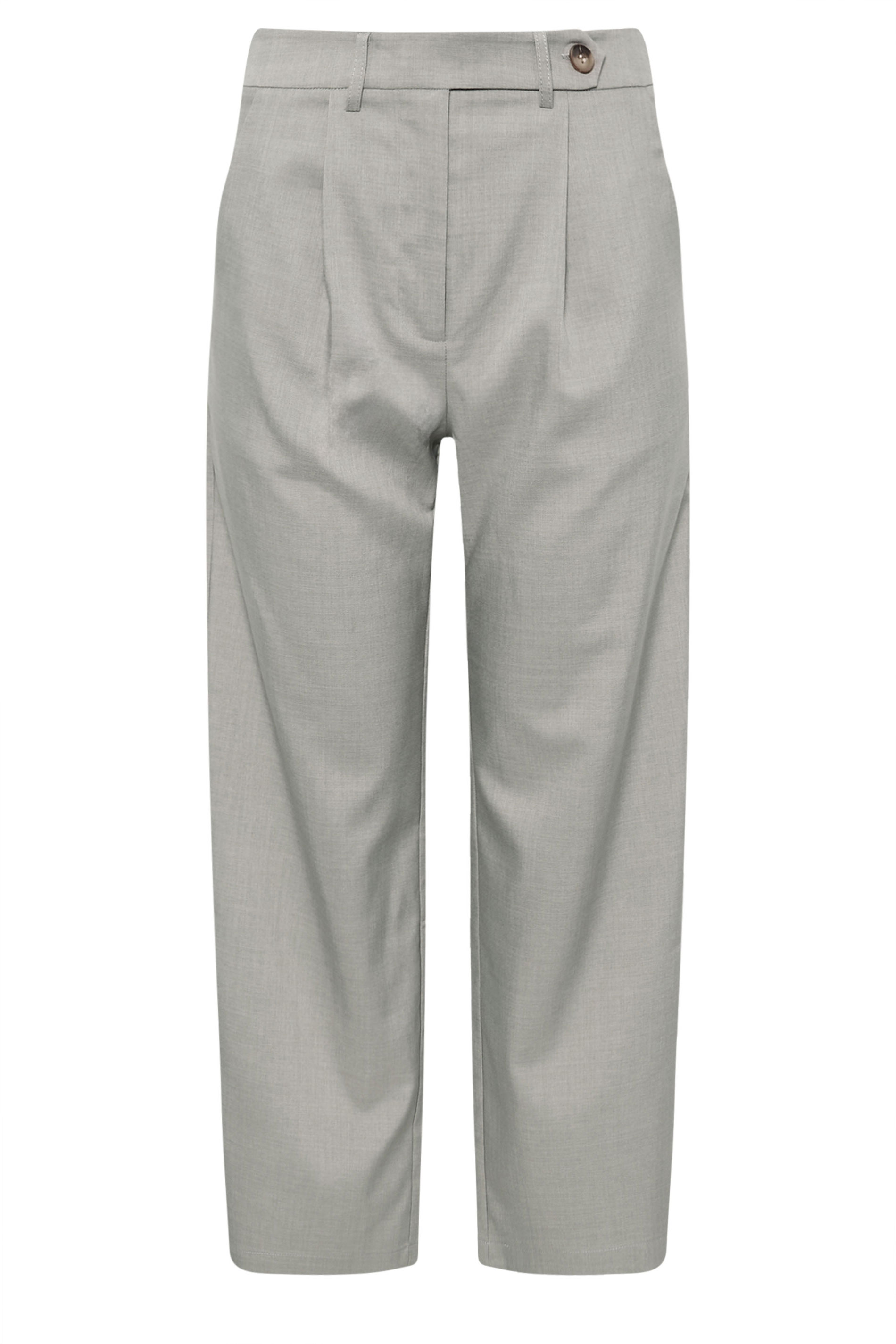 PixieGirl Petite Women's Light Grey Tailored Tab Wide Leg Trousers | PixieGirl 6