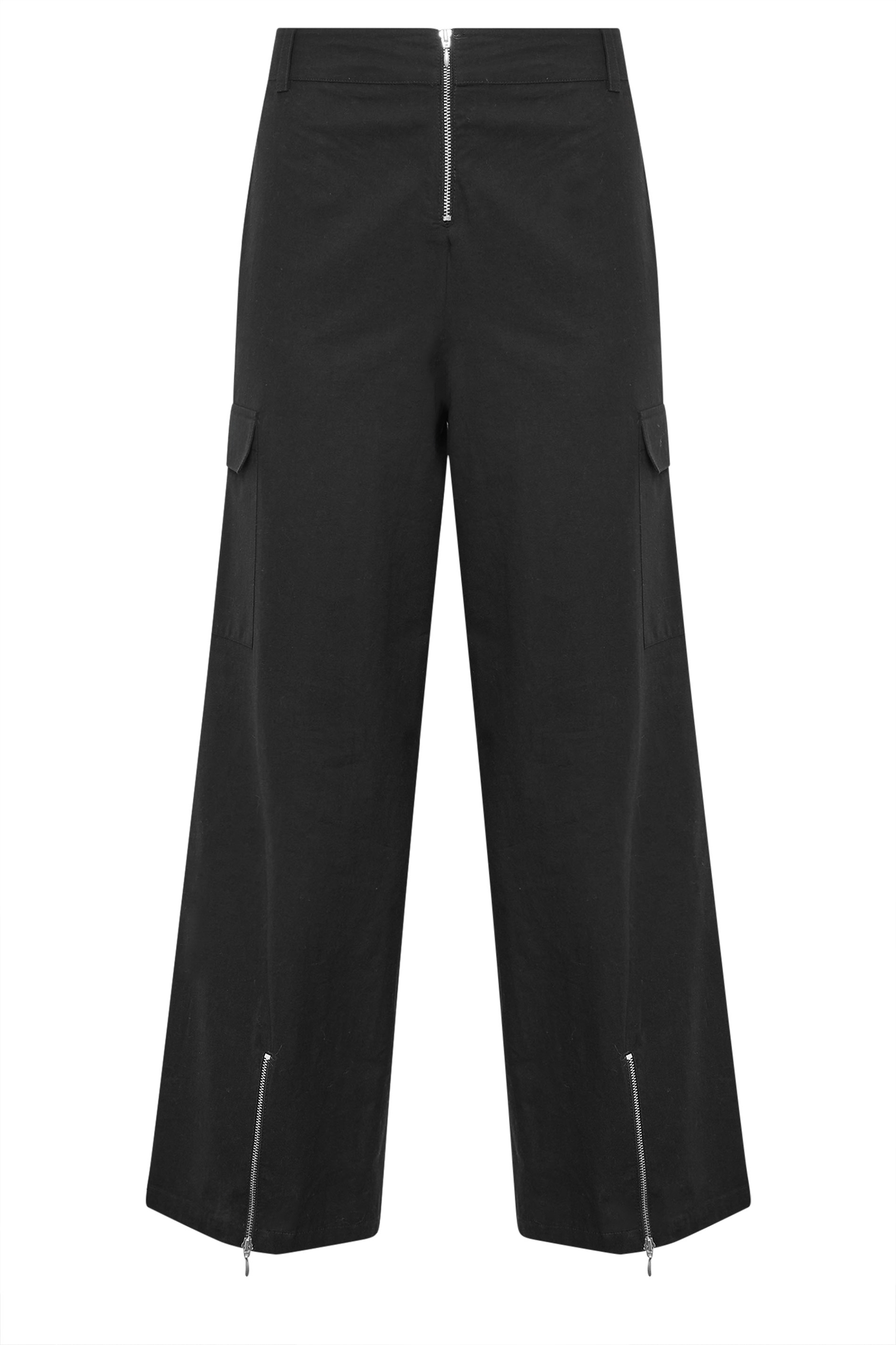 PixieGirl Black Zip Detail Cargo Trousers | PixieGirl 7