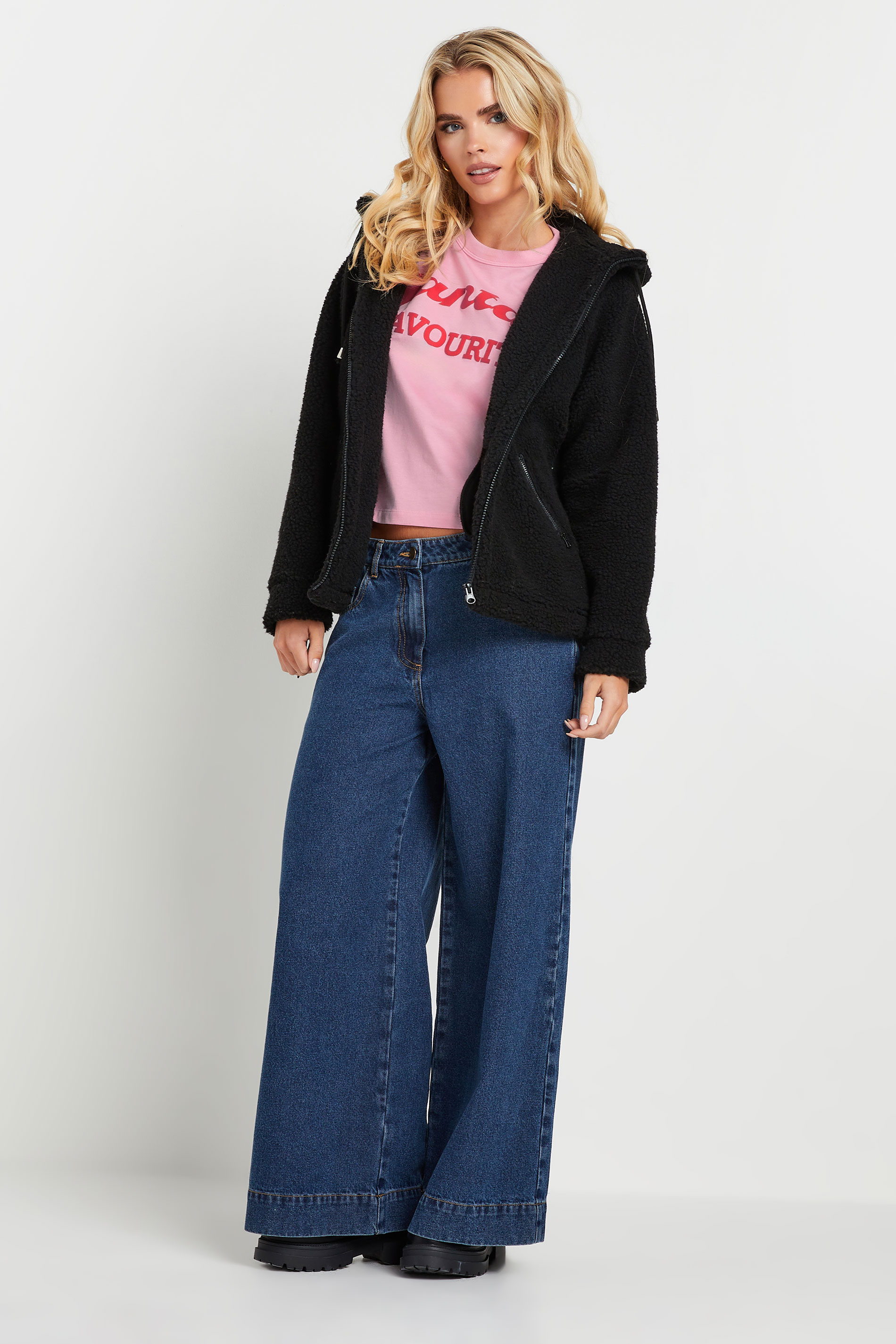 PixieGirl Petite Women's Pink 'Santa's Favourite' Slogan Crop Top | PixieGirl 5