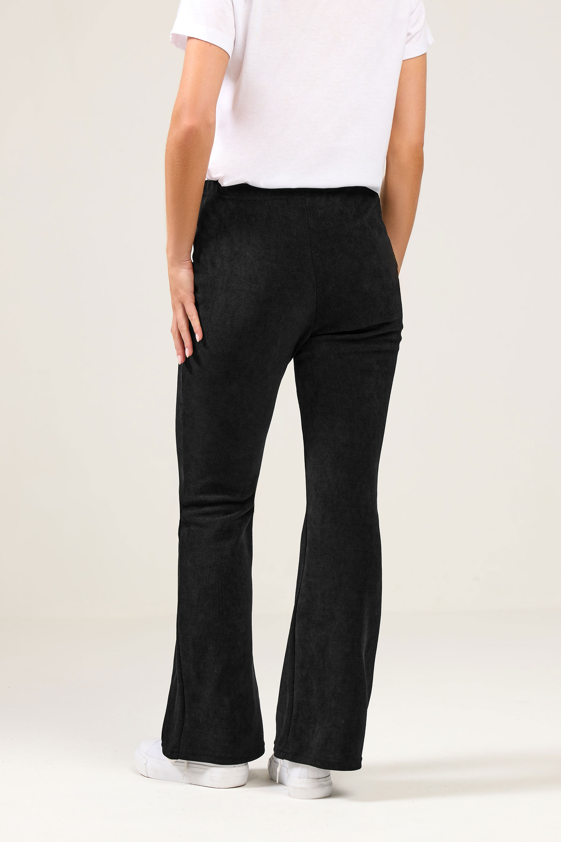M&Co Petite Black Cord Flare Trousers | M&Co  2