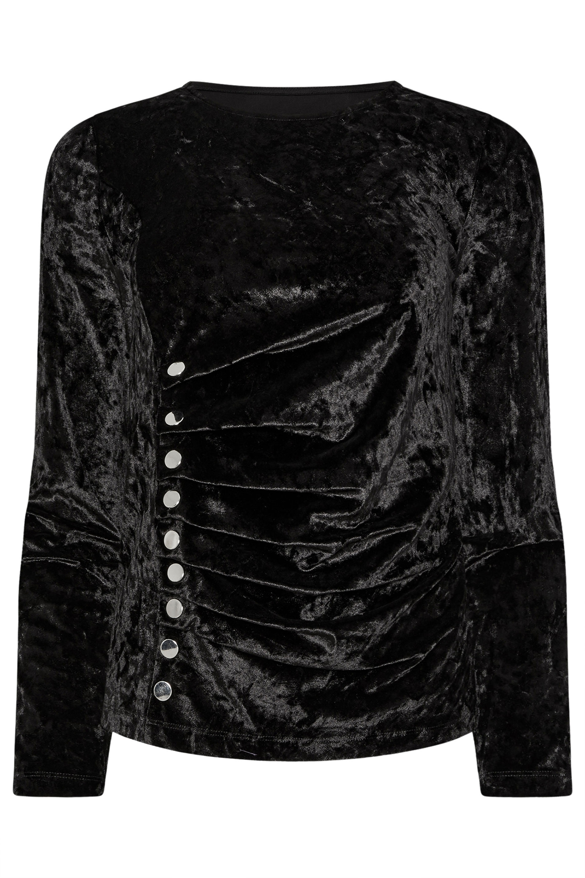 STAR Black Velvet Button Detail Top | StarByJM 6