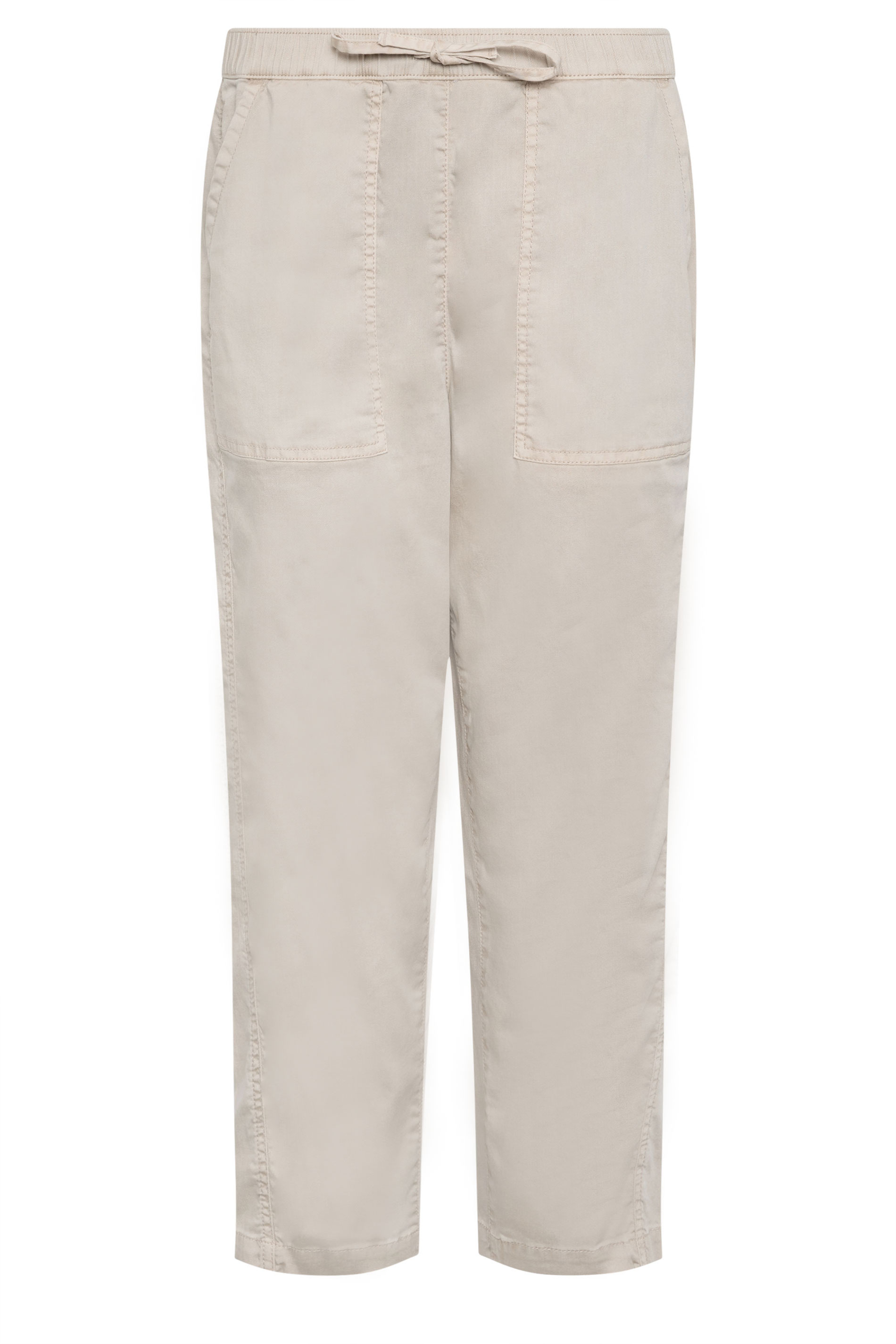M&Co Natural Brown Tie Waist Barrel Trousers | M&Co 5