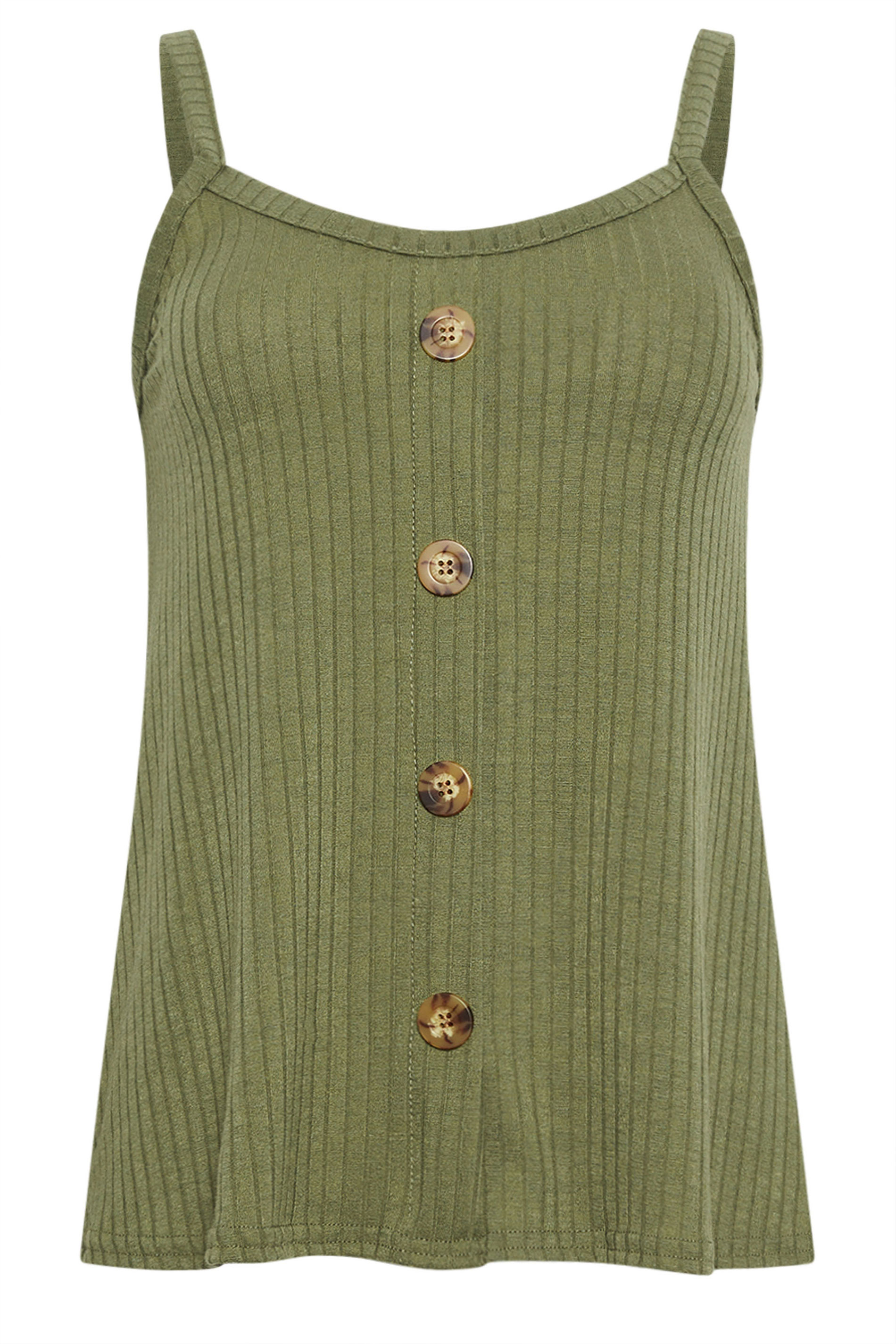 PixieGirl Petite Womens Khaki Green Button Down Cami Top | PixieGirl 5