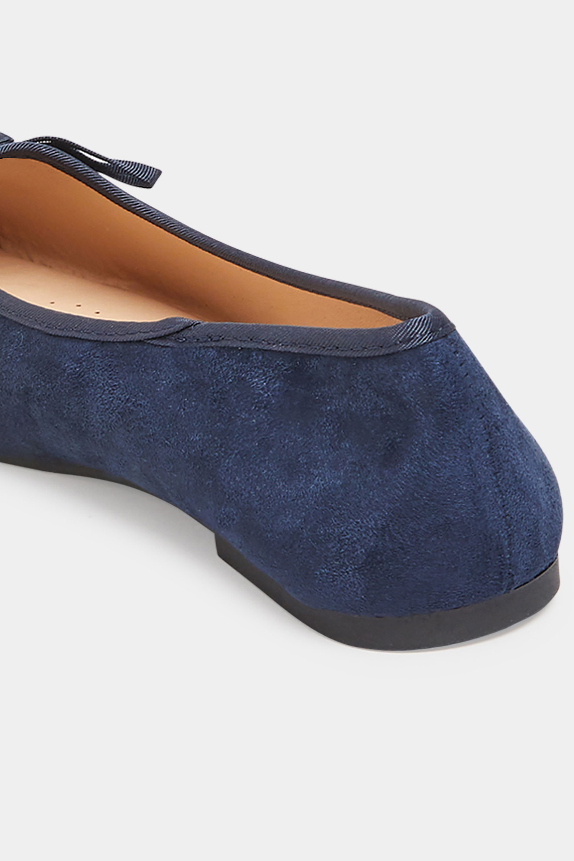 Navy Blue Ballerina Pumps In Wide E Fit & Extra Wide EEE Fit | Yours Clothing 4