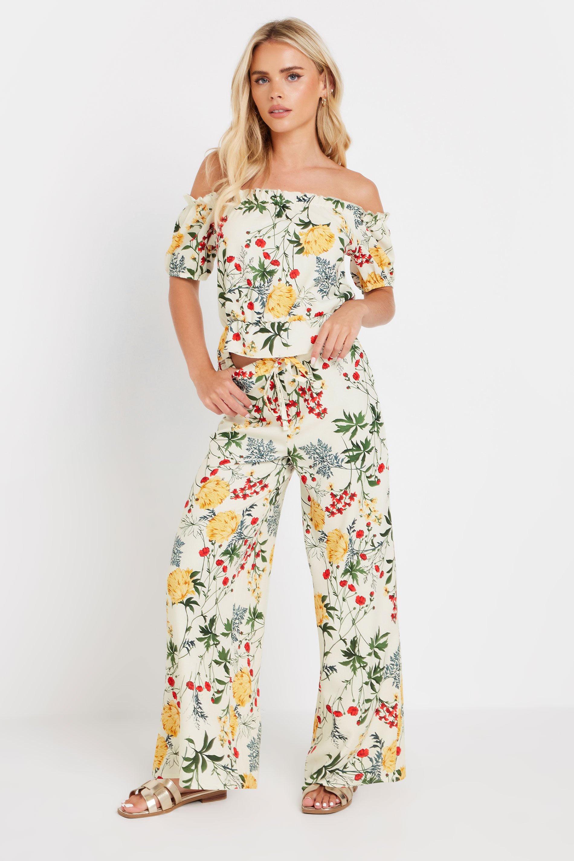 PixieGirl White Floral Bardot Top | PixieGirl 4