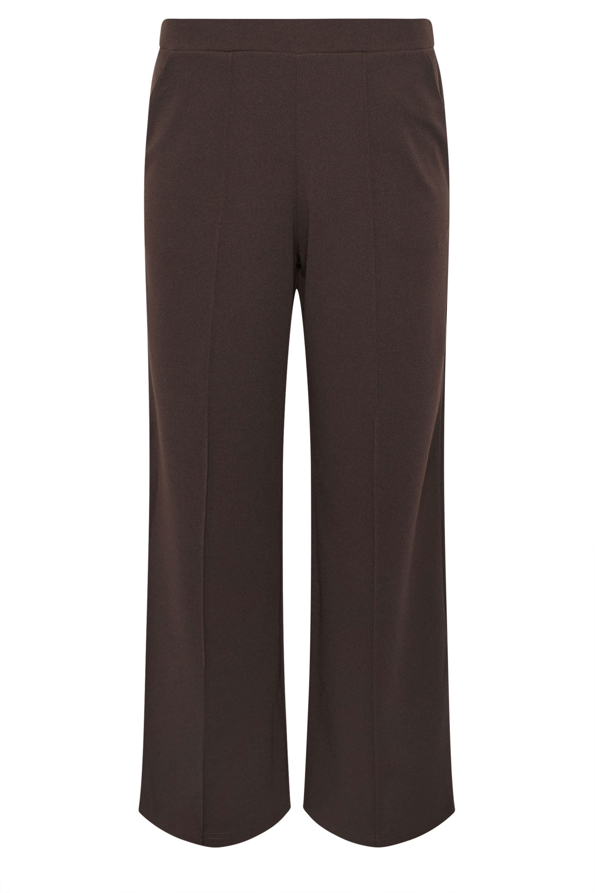 PixieGirl Petite Women's Chocolate Brown Pintuck Trousers | PixieGirl 1