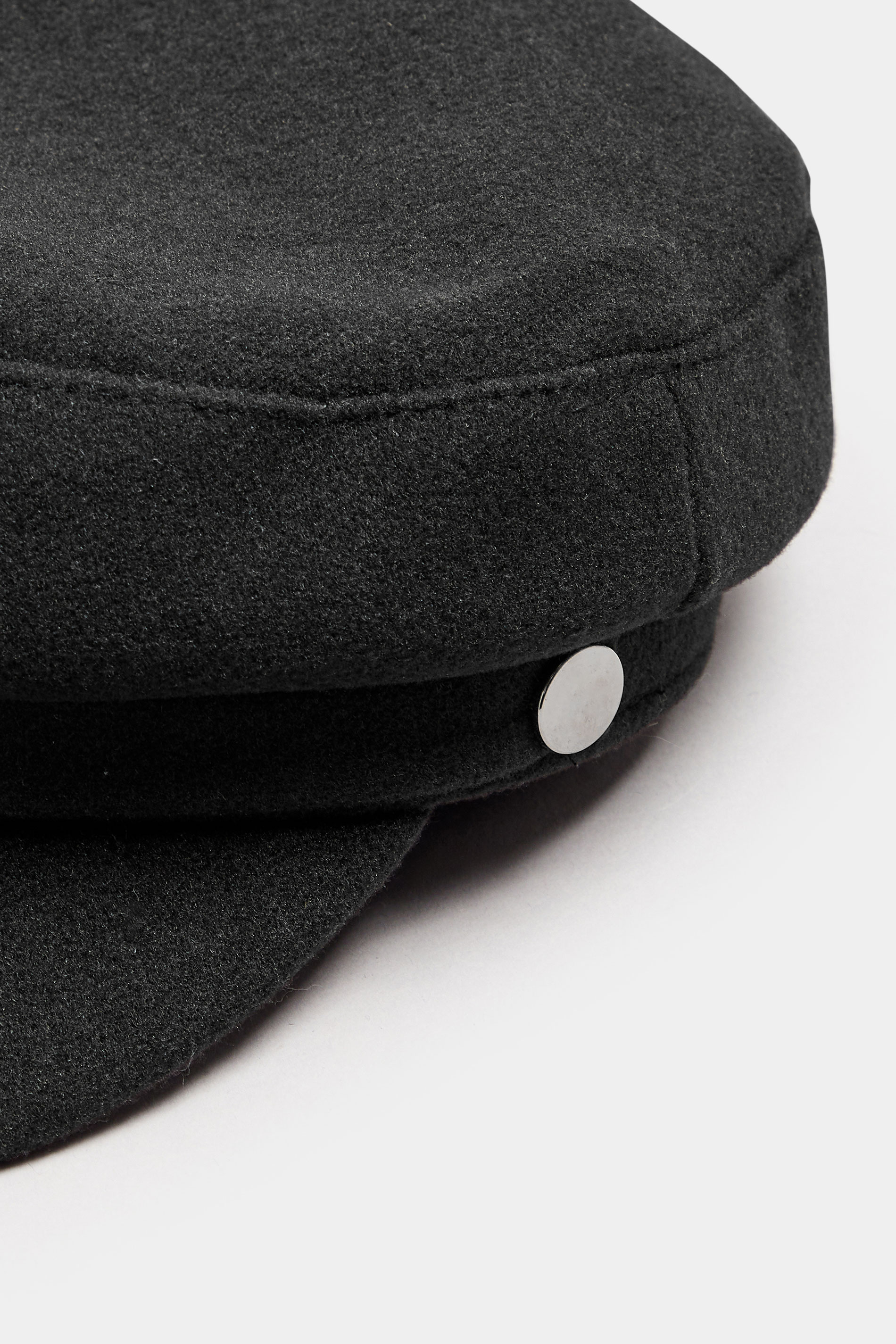 Black Felt Baker Boy Cap | Yours Clothing 3