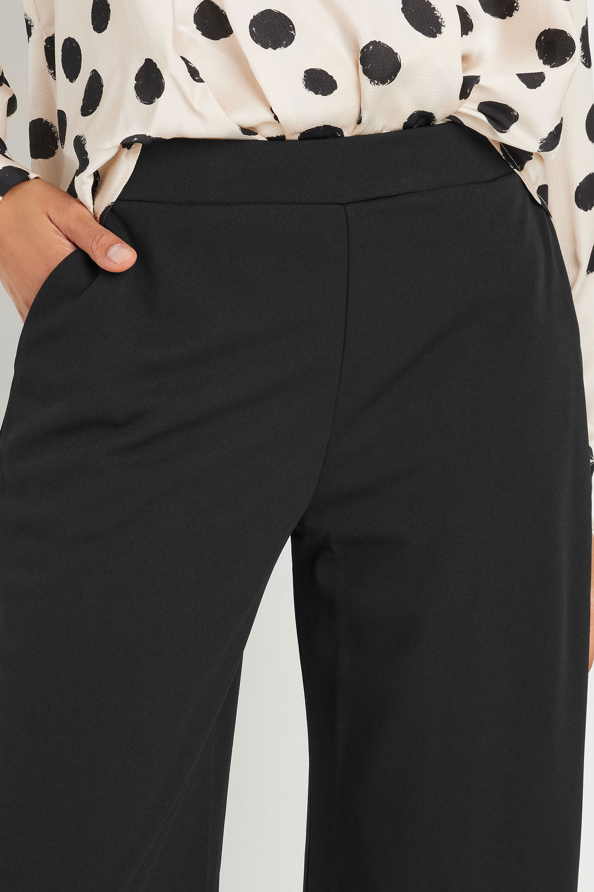 M&Co Black Stretch Scuba Wide Leg Trousers | M&Co 4