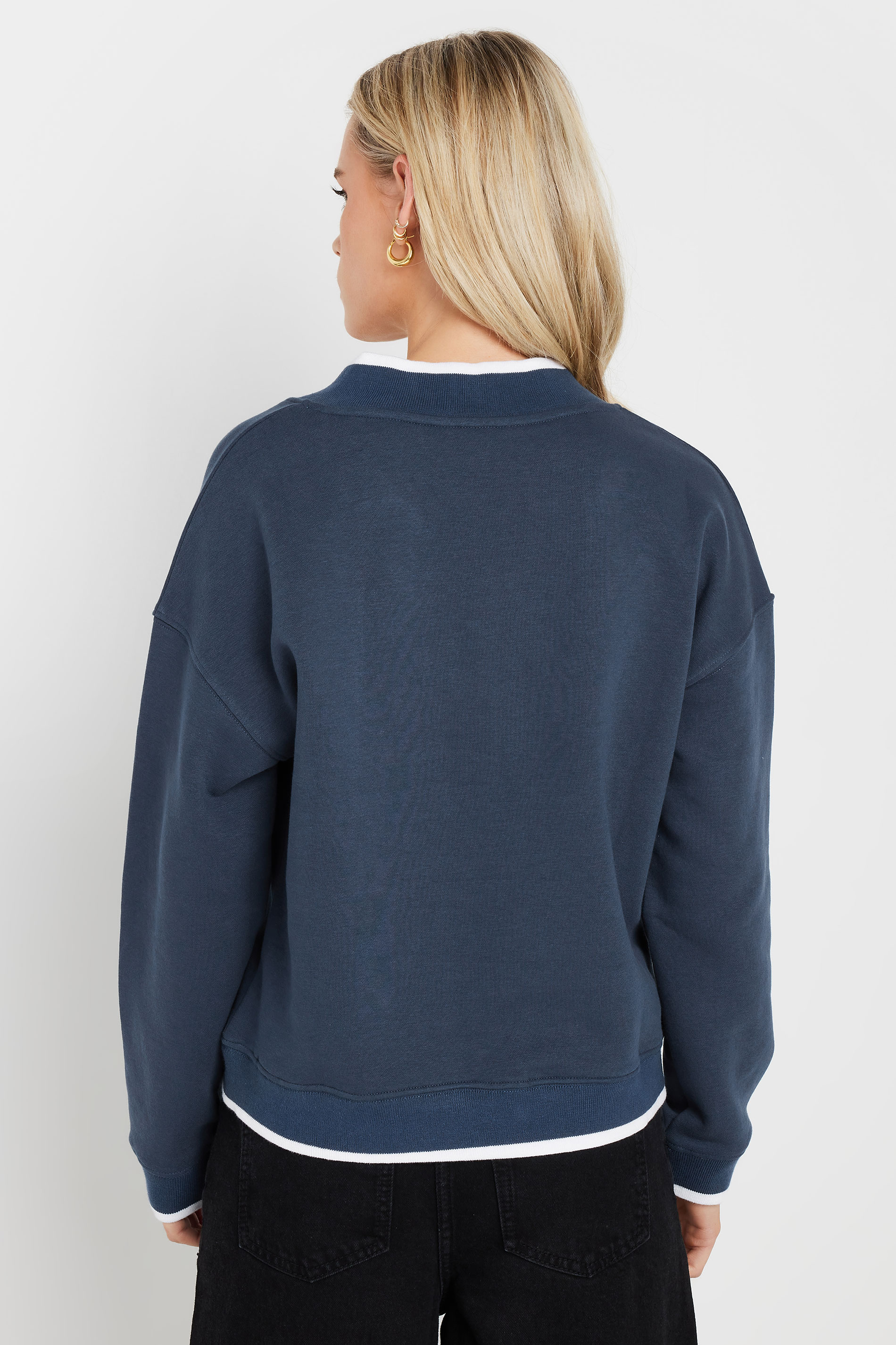 PixieGirl Petite Women's Navy Blue Slogan Varsity Sweatshirt | PixieGirl 3