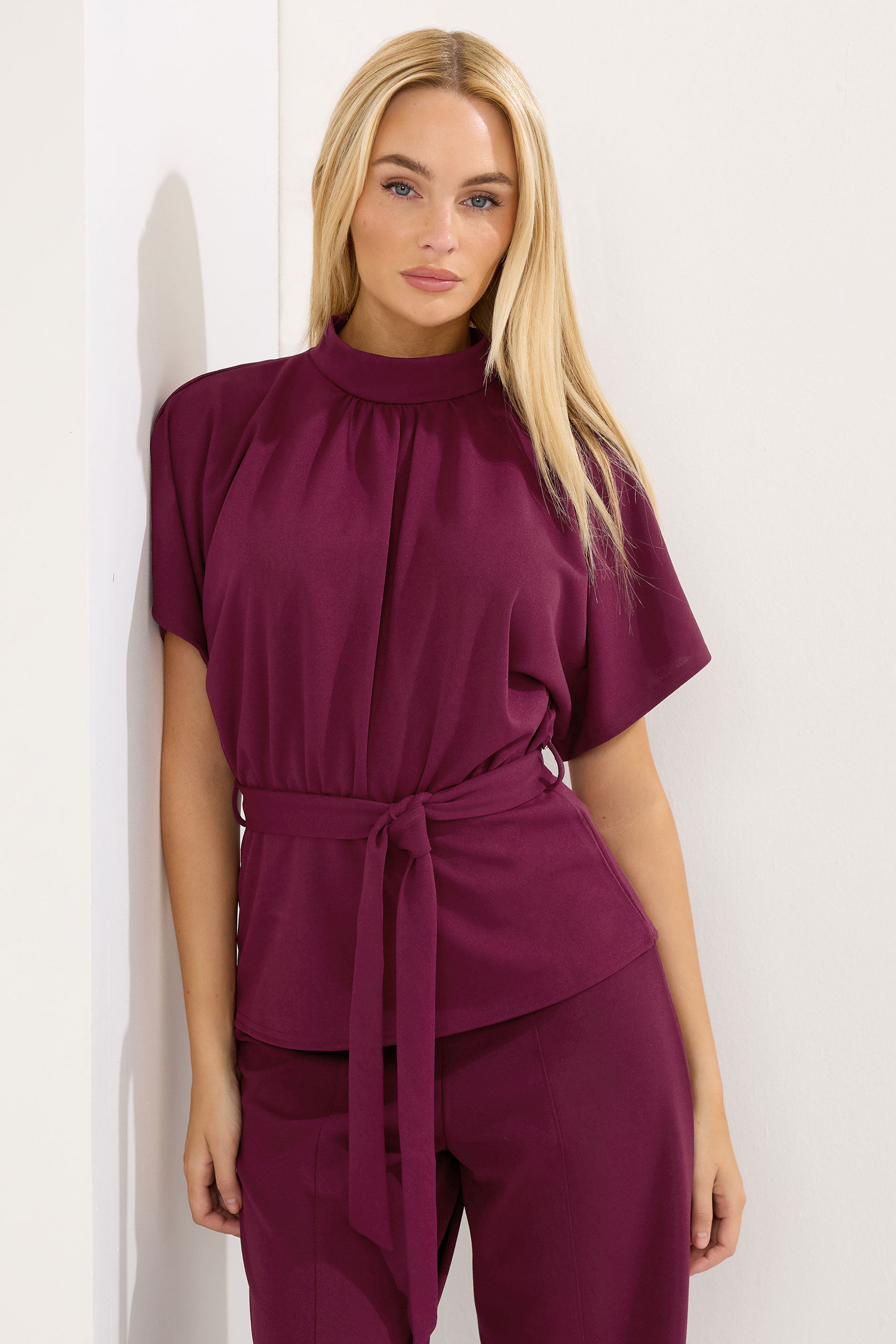 STAR Red High Neck Belted Top | StarByJM 3