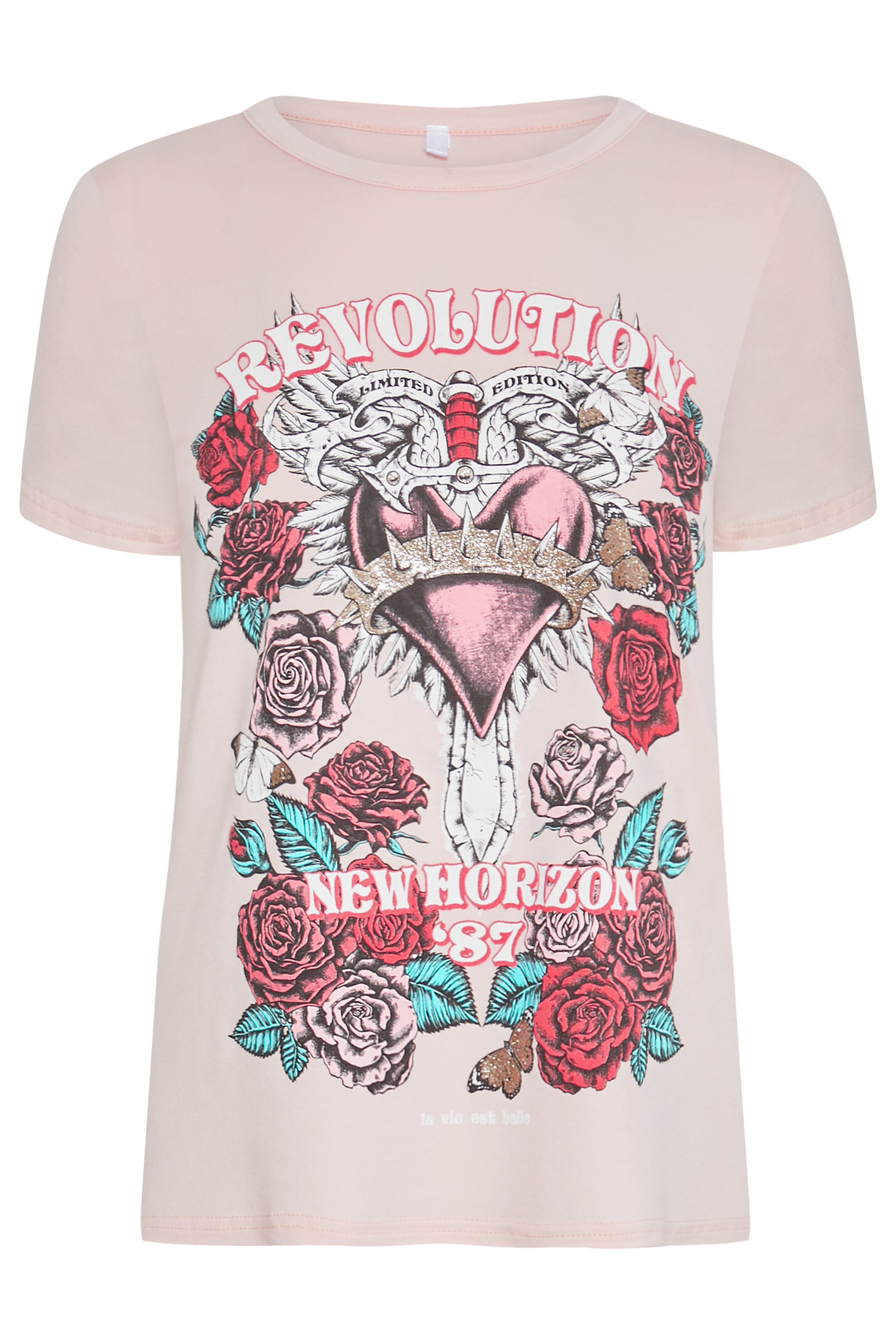 Petite Blush Pink 'Revolution' Slogan T-Shirt | PixieGirl 6