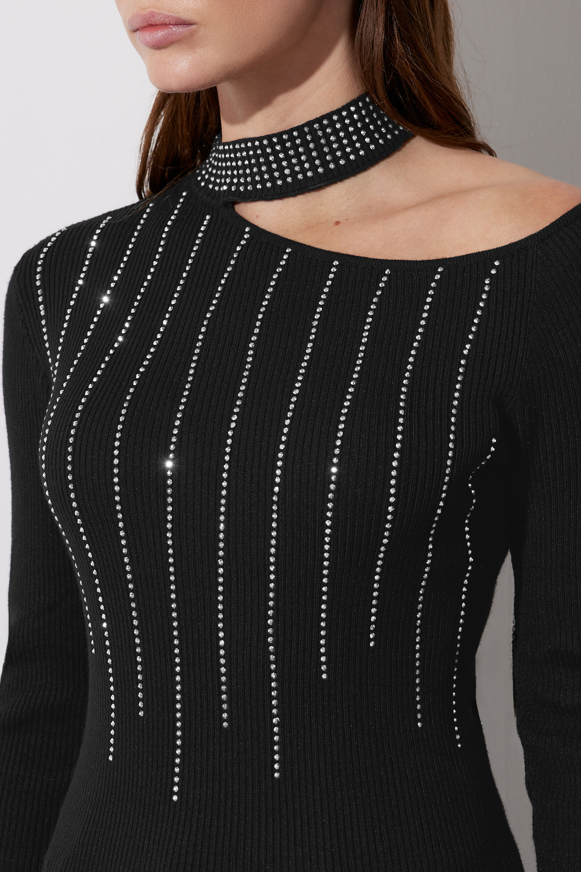 STAR Black Embellished Asymmetric Jumper | STAR x JM 5