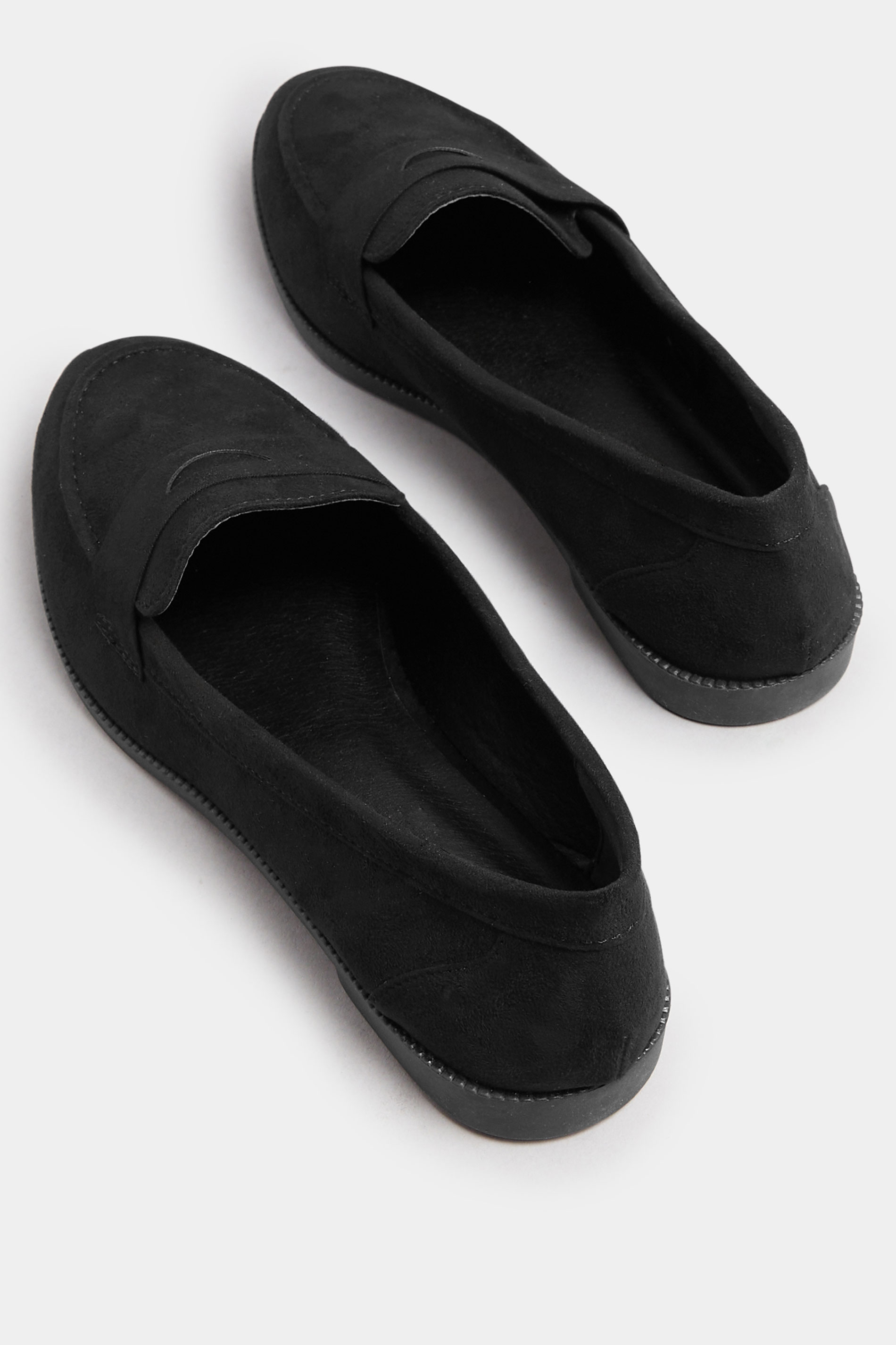 Black Suede Loafers In Wide E Fit | Yours Clothing 4