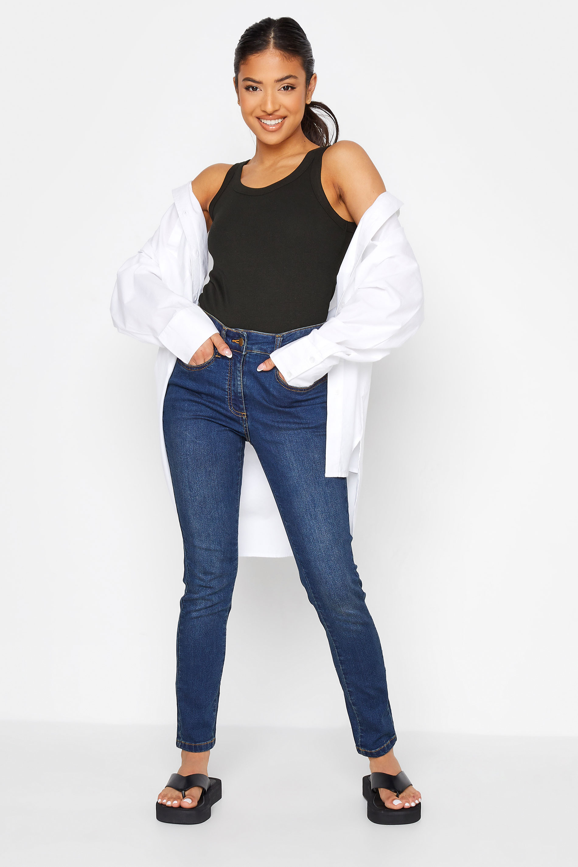 PixieGirl Petite Women's 3 PACK Black & White Ribbed Vest Top | PixieGirl 3