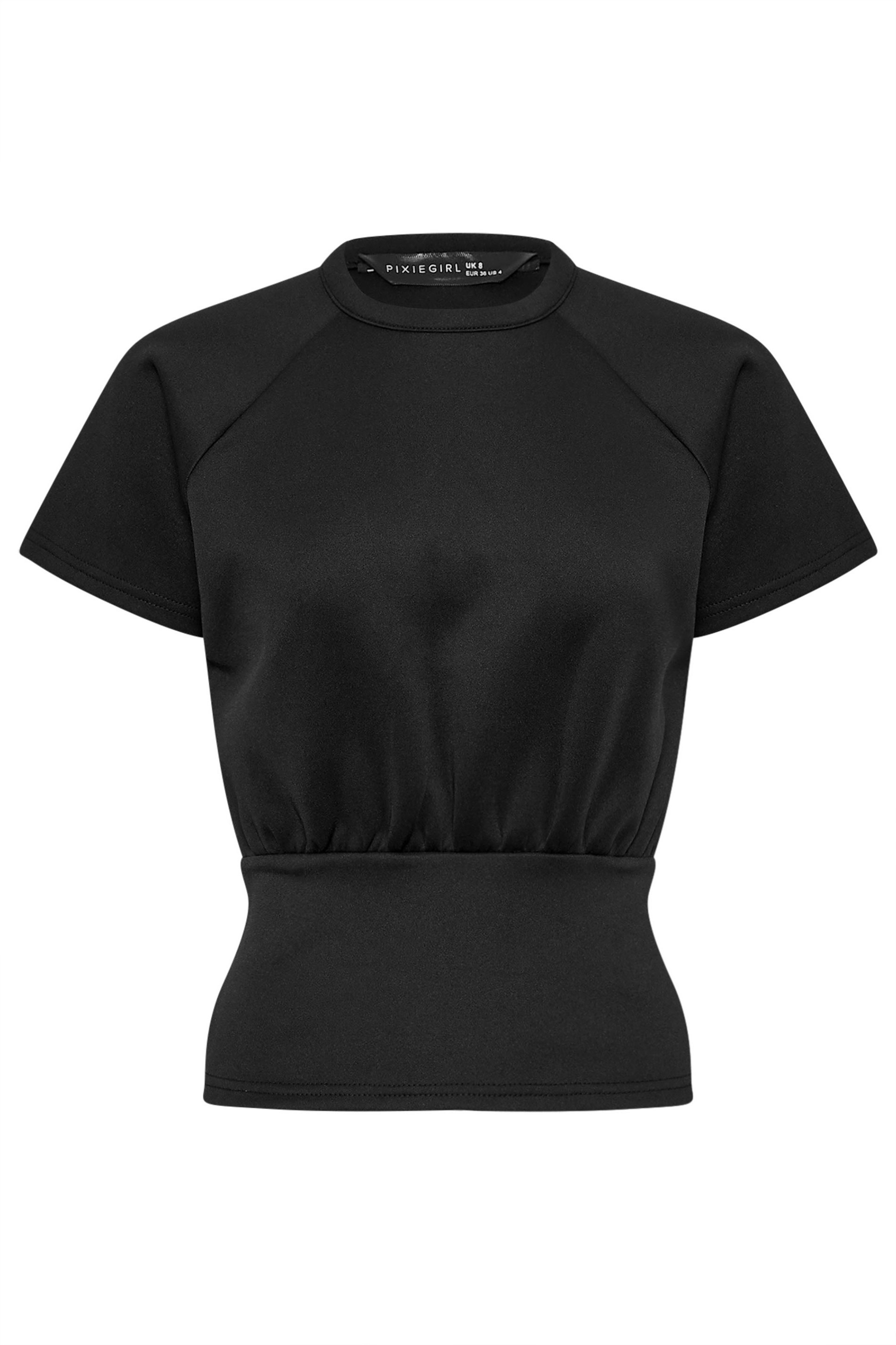 PixieGirl Petite Women's Black Scuba Top | PixieGirl 5