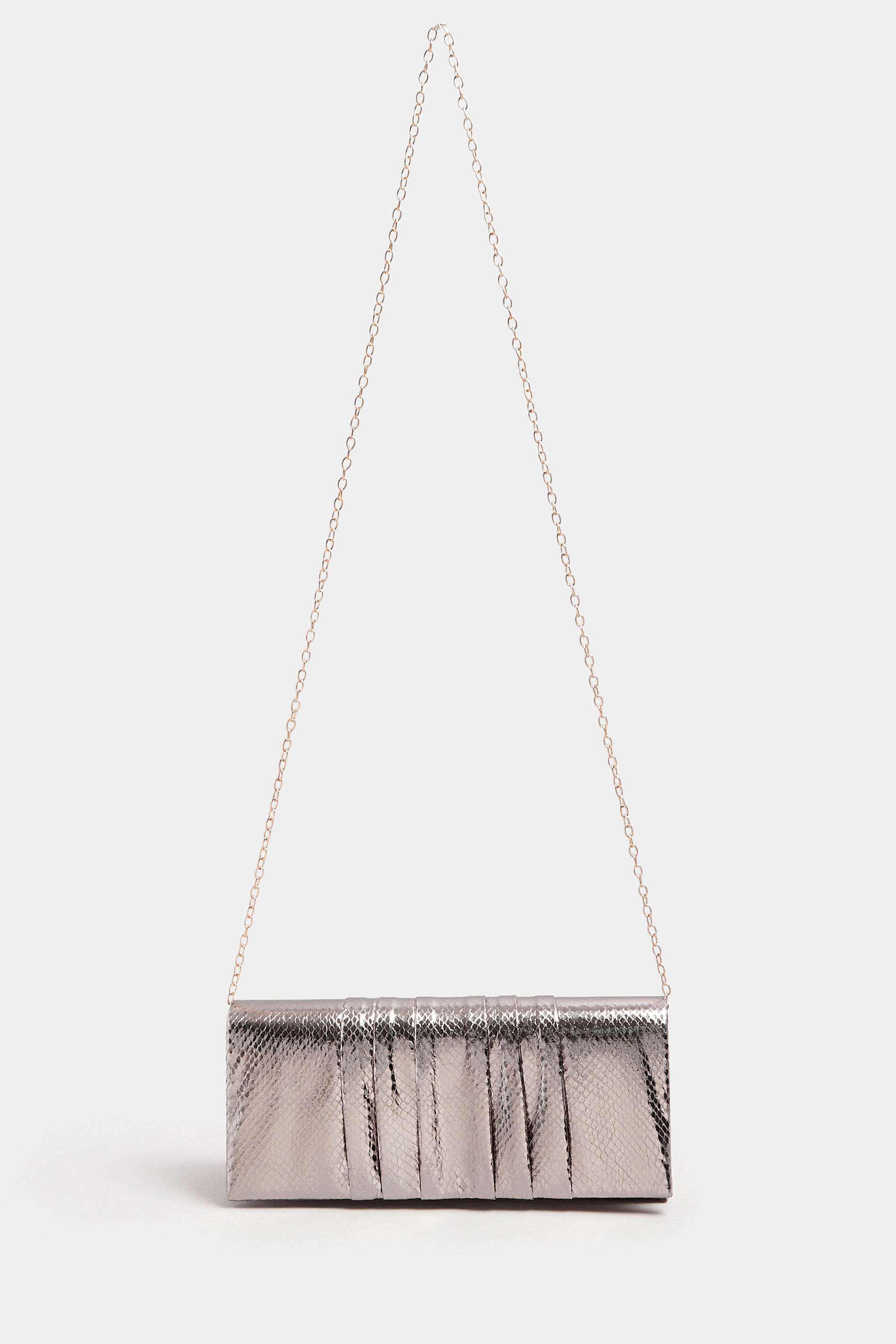 Gold Faux Leather Metallic Clutch Bag | Yours Clothing 4