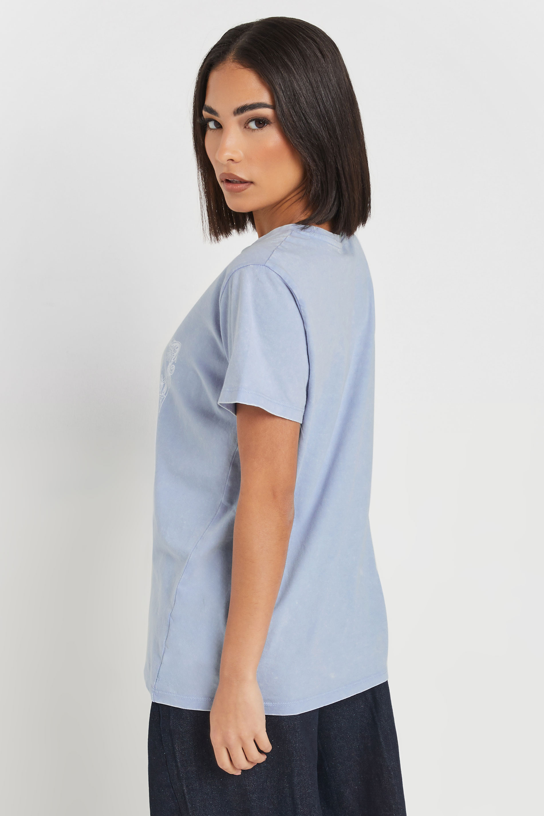 PixieGirl Petite Women's Light Blue 'Vintage Romance' Slogan T-Shirt | PixieGirl 3