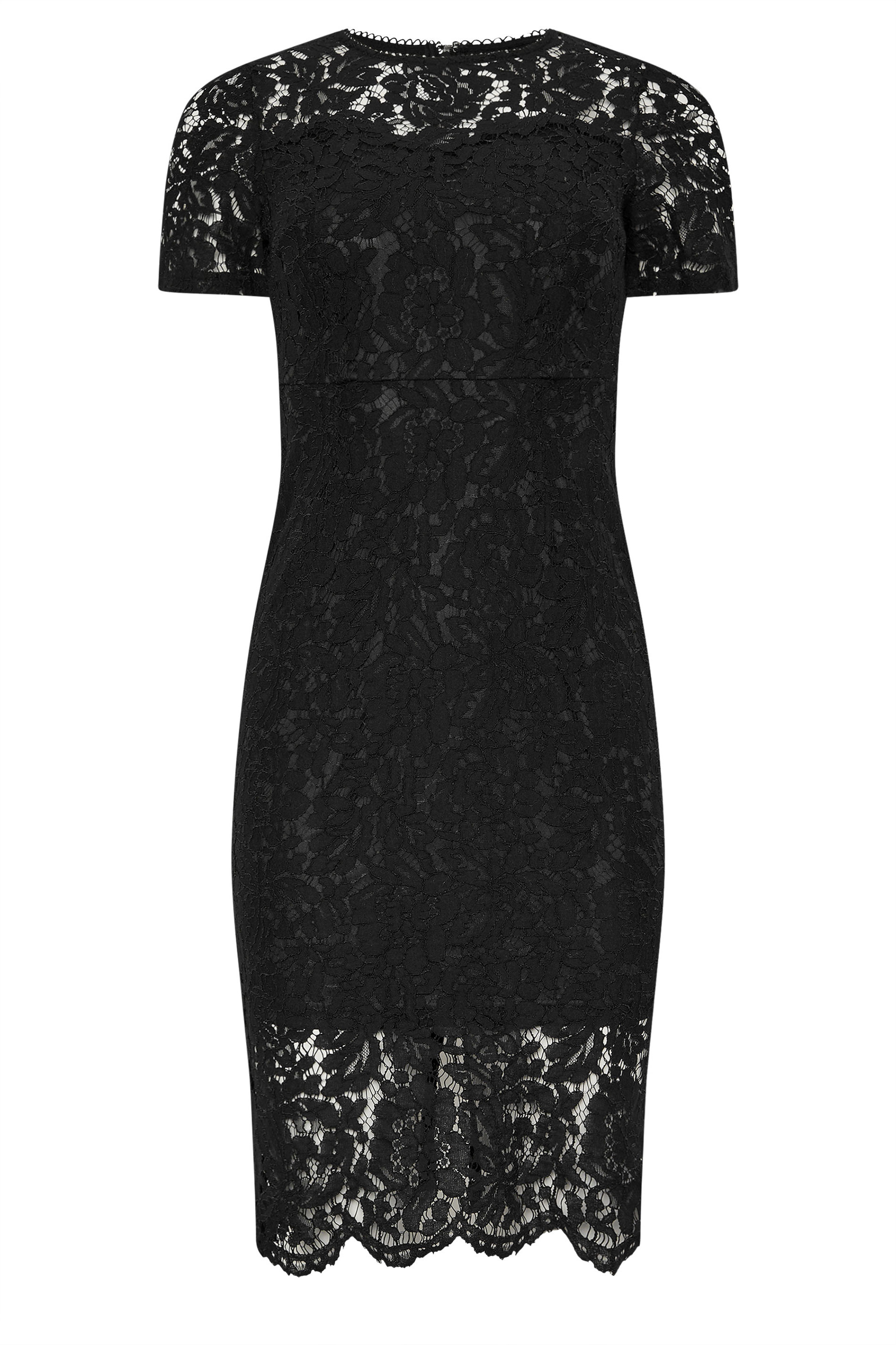 M&Co Petite Black Lace Sweetheart Midi Dress | M&Co 6