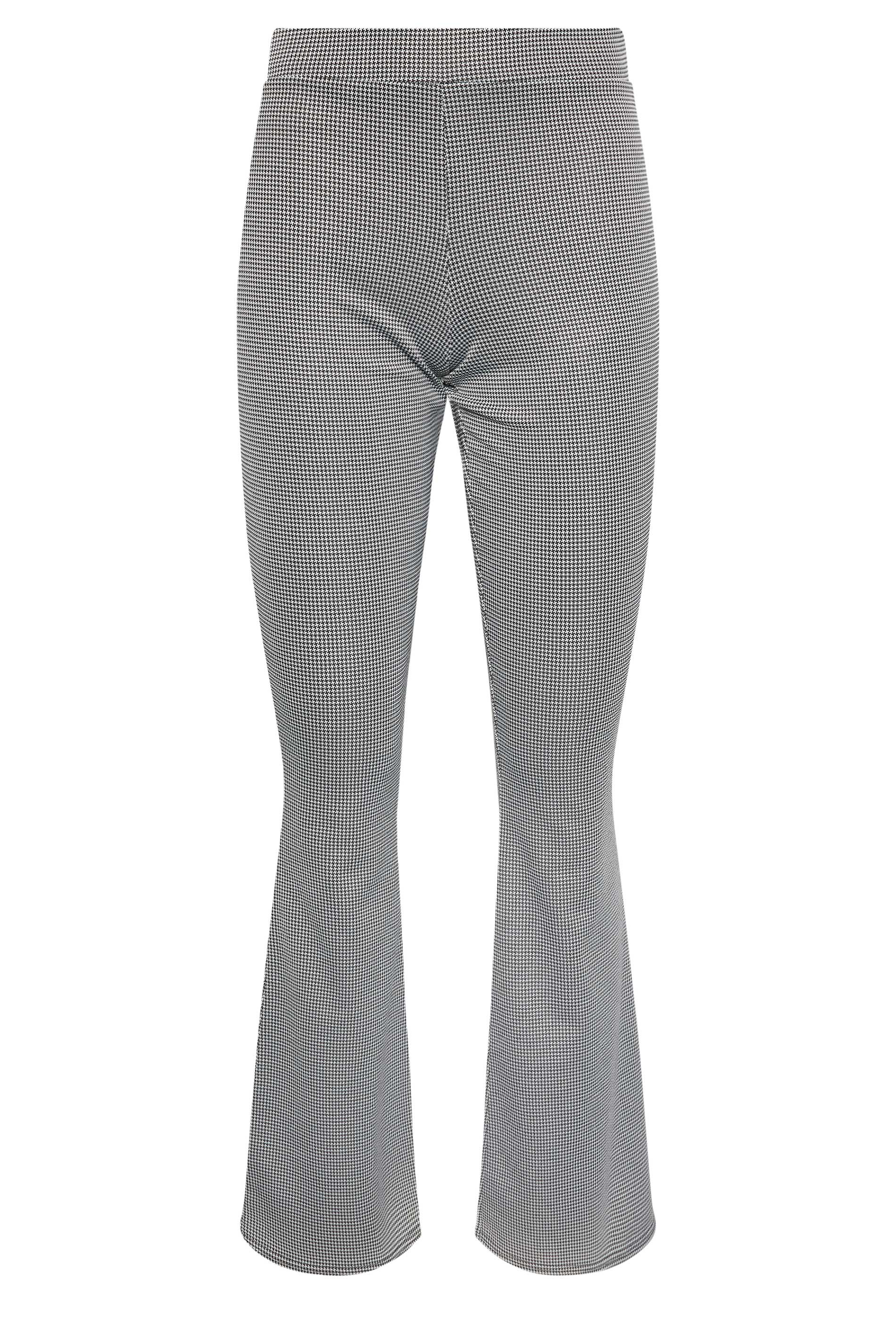 PixieGirl Black & White Dogtooth Kickflare Trousers | PixieGirl  5