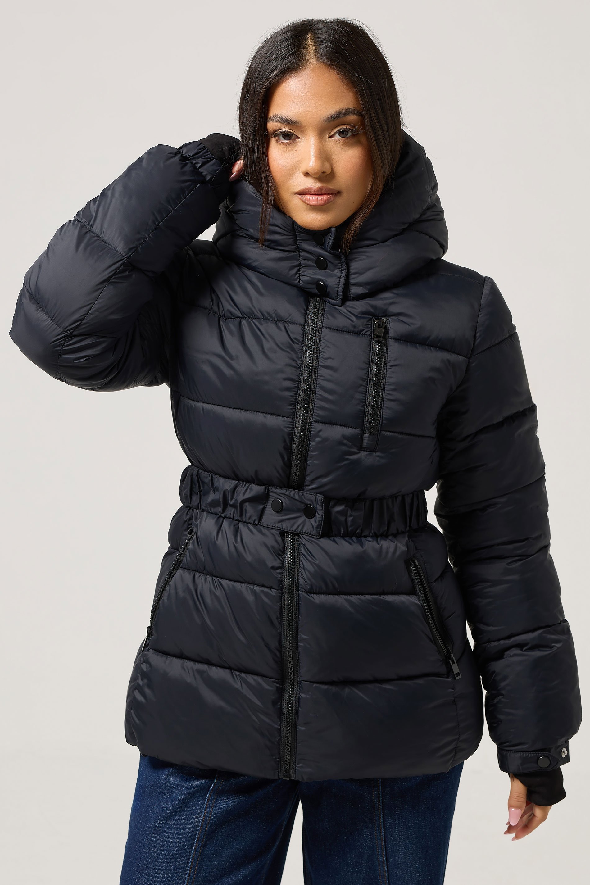 PixieGirl Petite Women's Black Padded Ski Jacket | PixieGirl 1