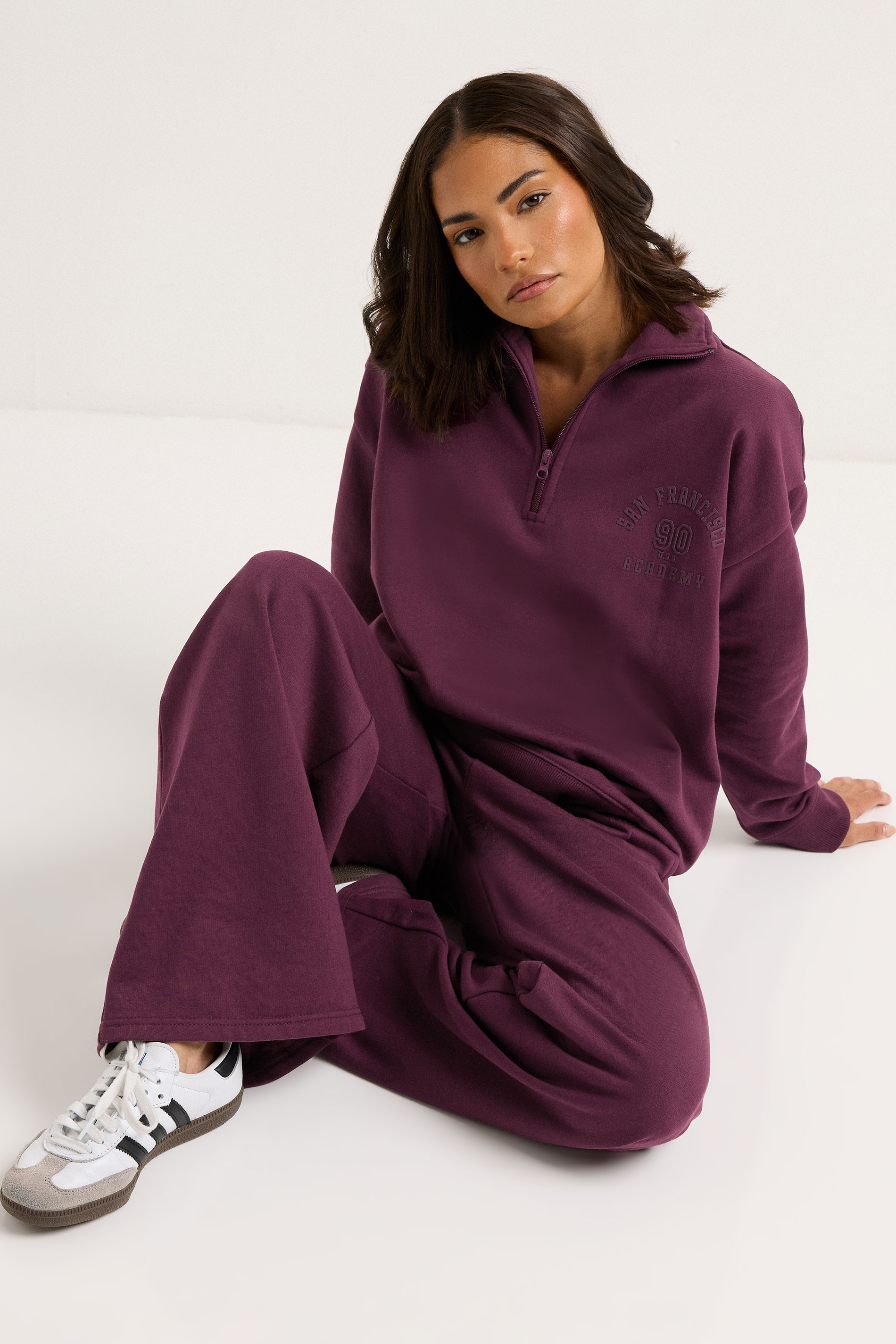 PixieGirl Petite Women's Burgundy Red 'San Francisco' Zip Sweatshirt | PixieGirl 2