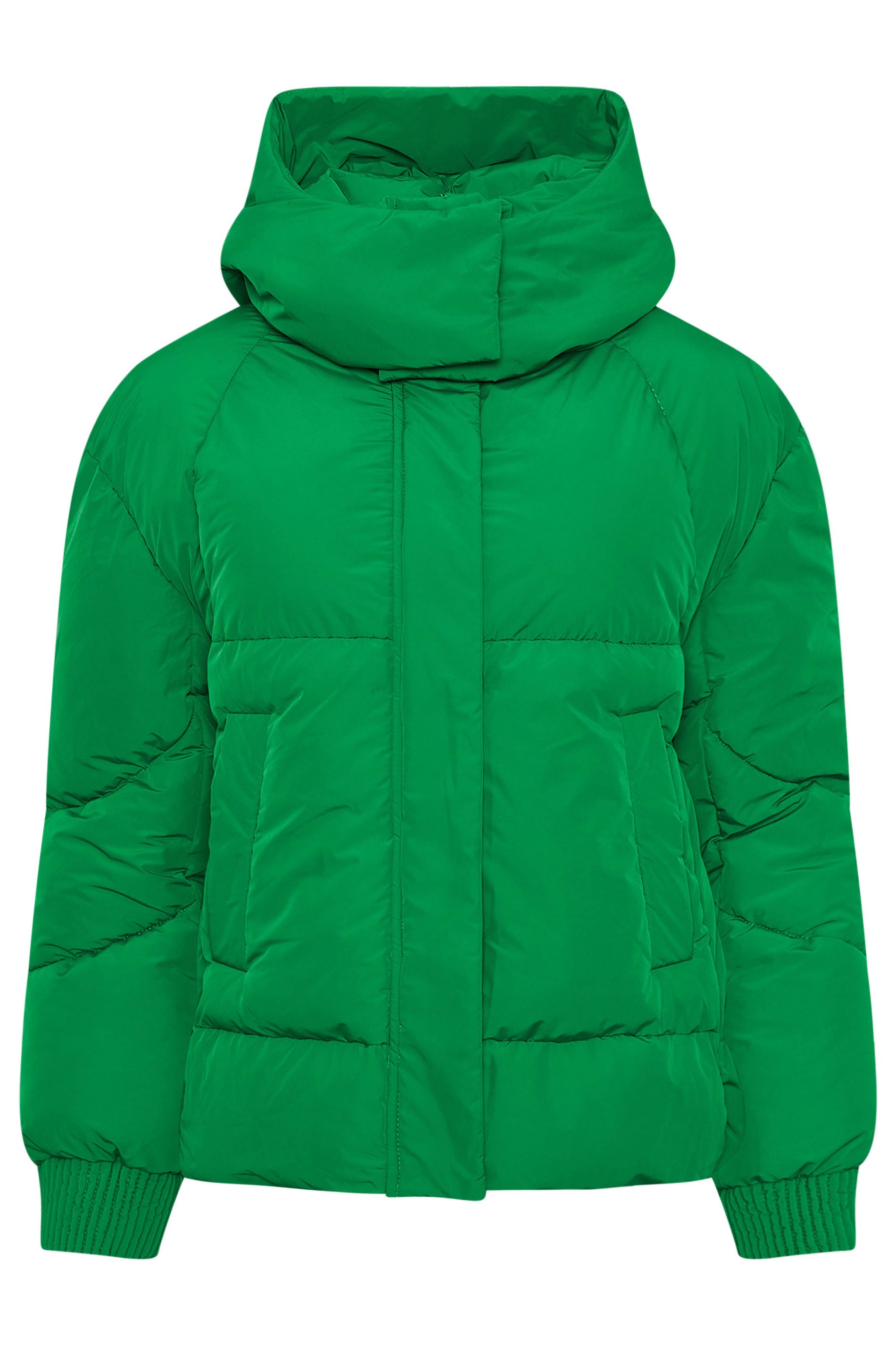 PixieGirl Petite Womens Bright Green Quilted Puffer Jacket | PixieGirl 5