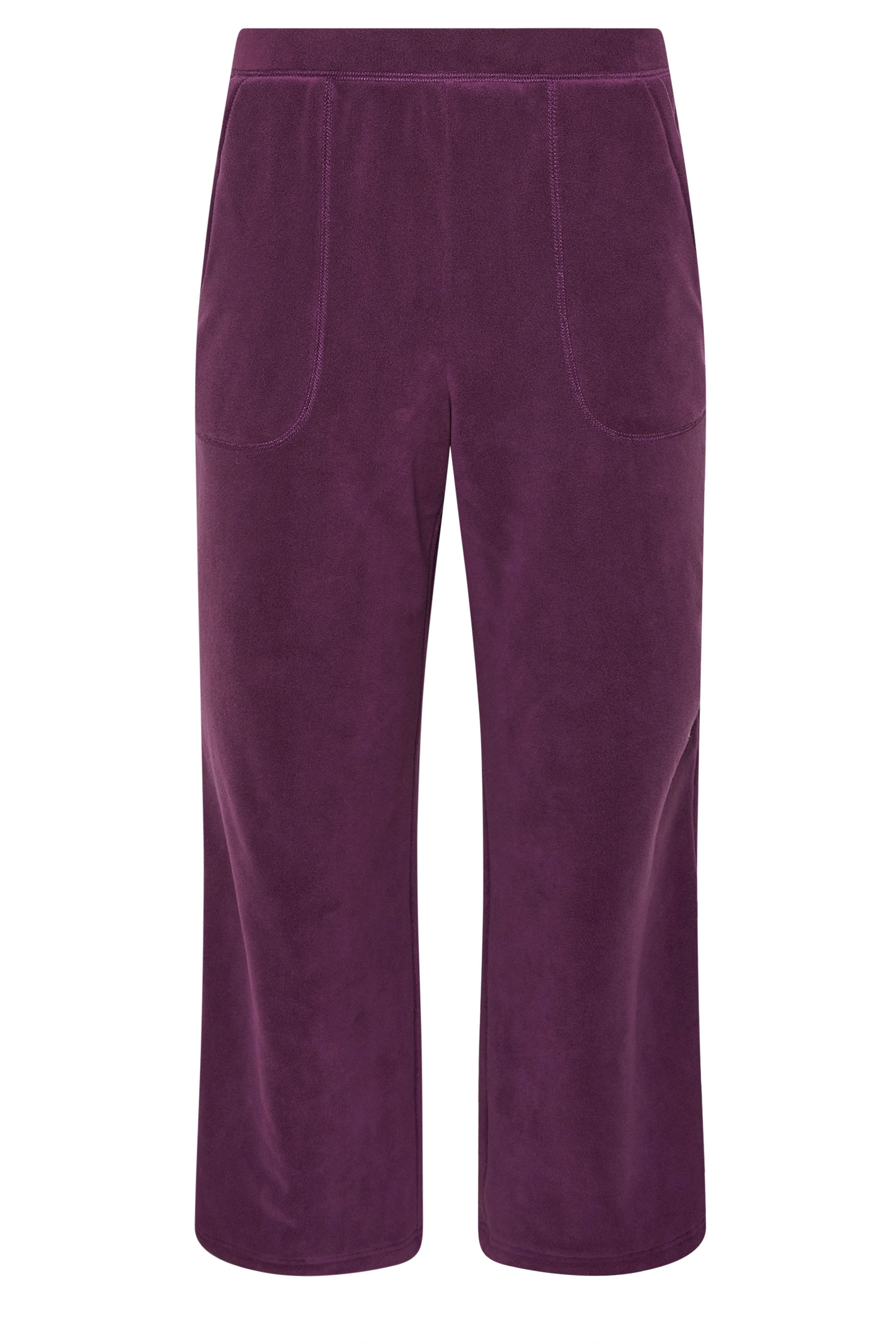 PixieGirl Petite Women's Burgundy Red Fleece Wide Leg Trousers | PixieGirl 5