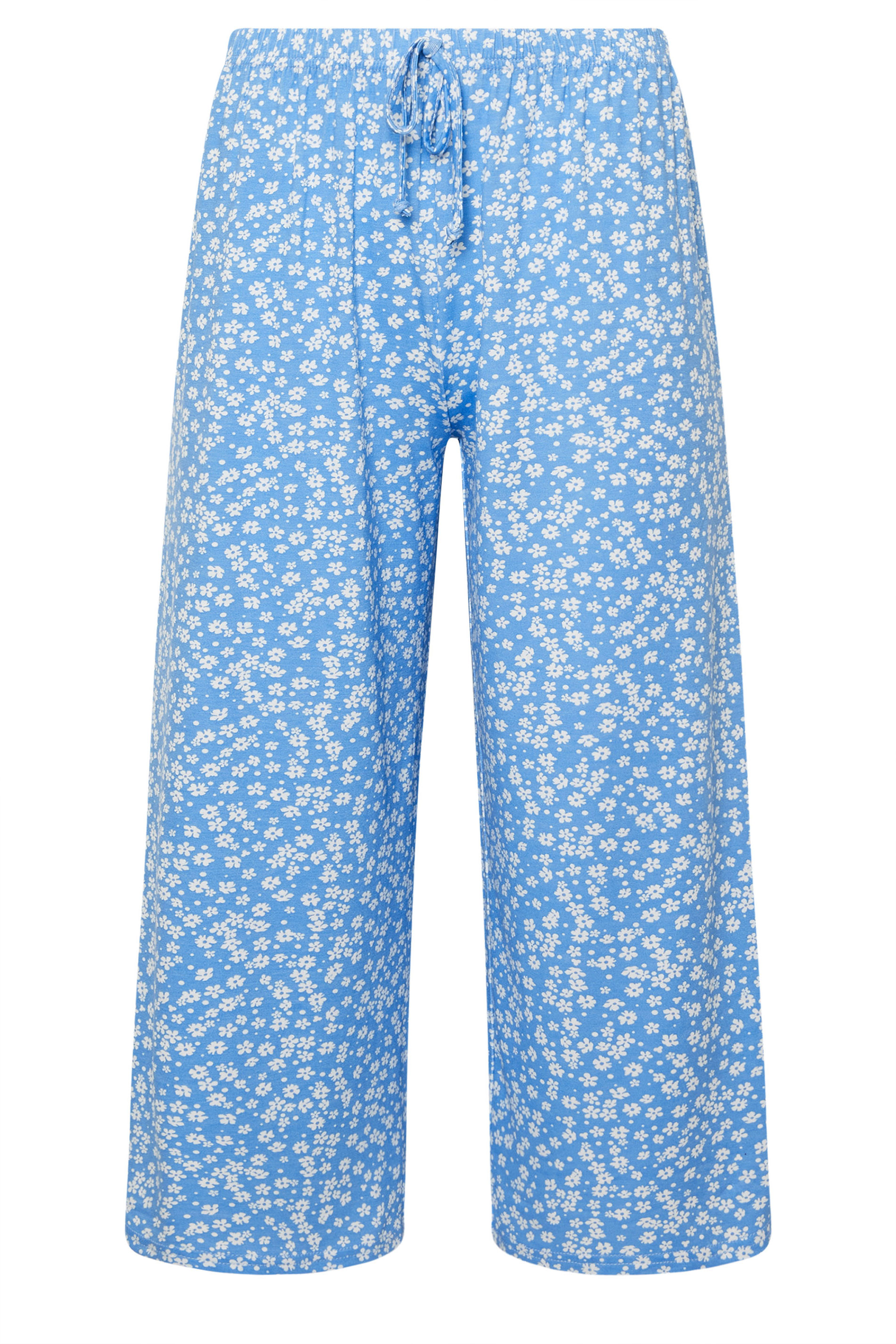 PixieGirl Petite Women's Blue Ditsy Floral Cropped Trousers | PixieGirl 5