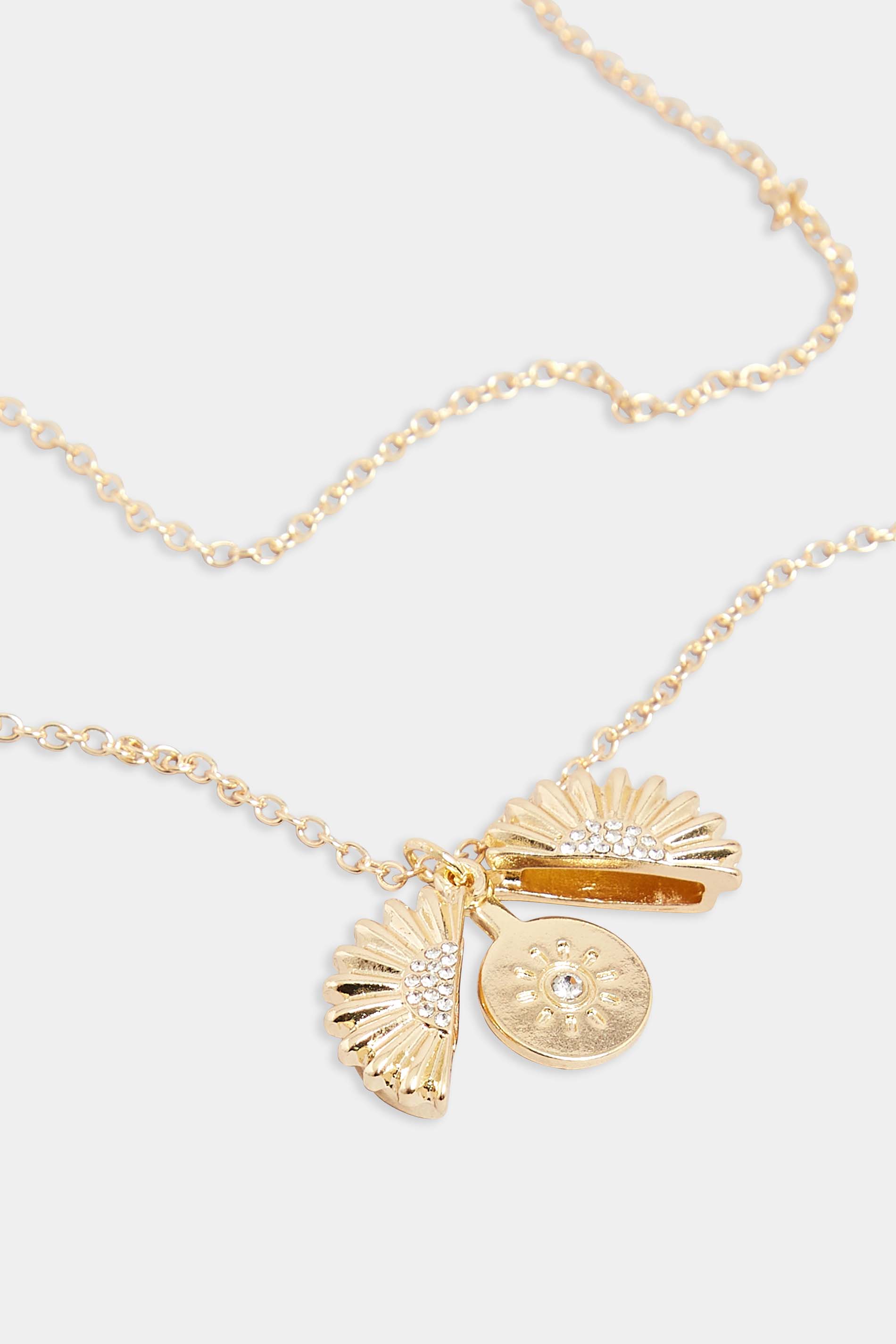 Gold Tone Shell Charm Necklace | Yours Clothing  4