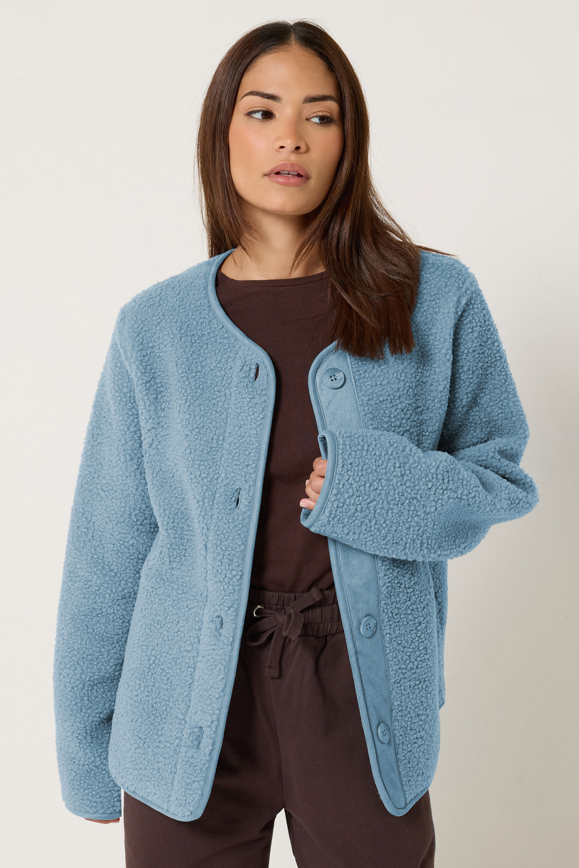 Pixiegirl Women's Blue Petite Light Borg Jacket Size 12