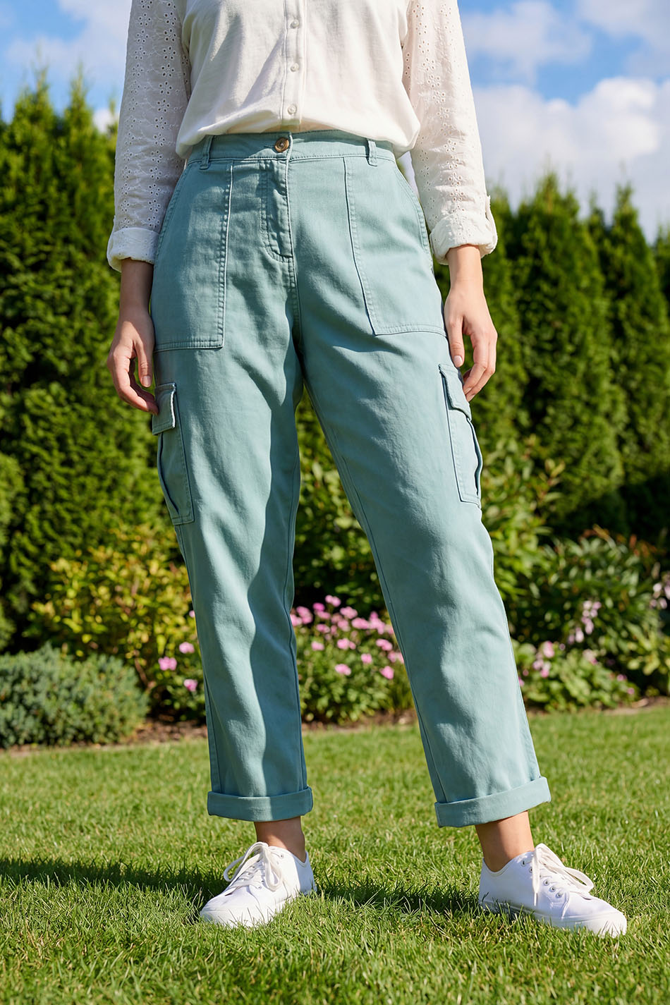 M&Co Green Cargo Trousers | M&Co 1