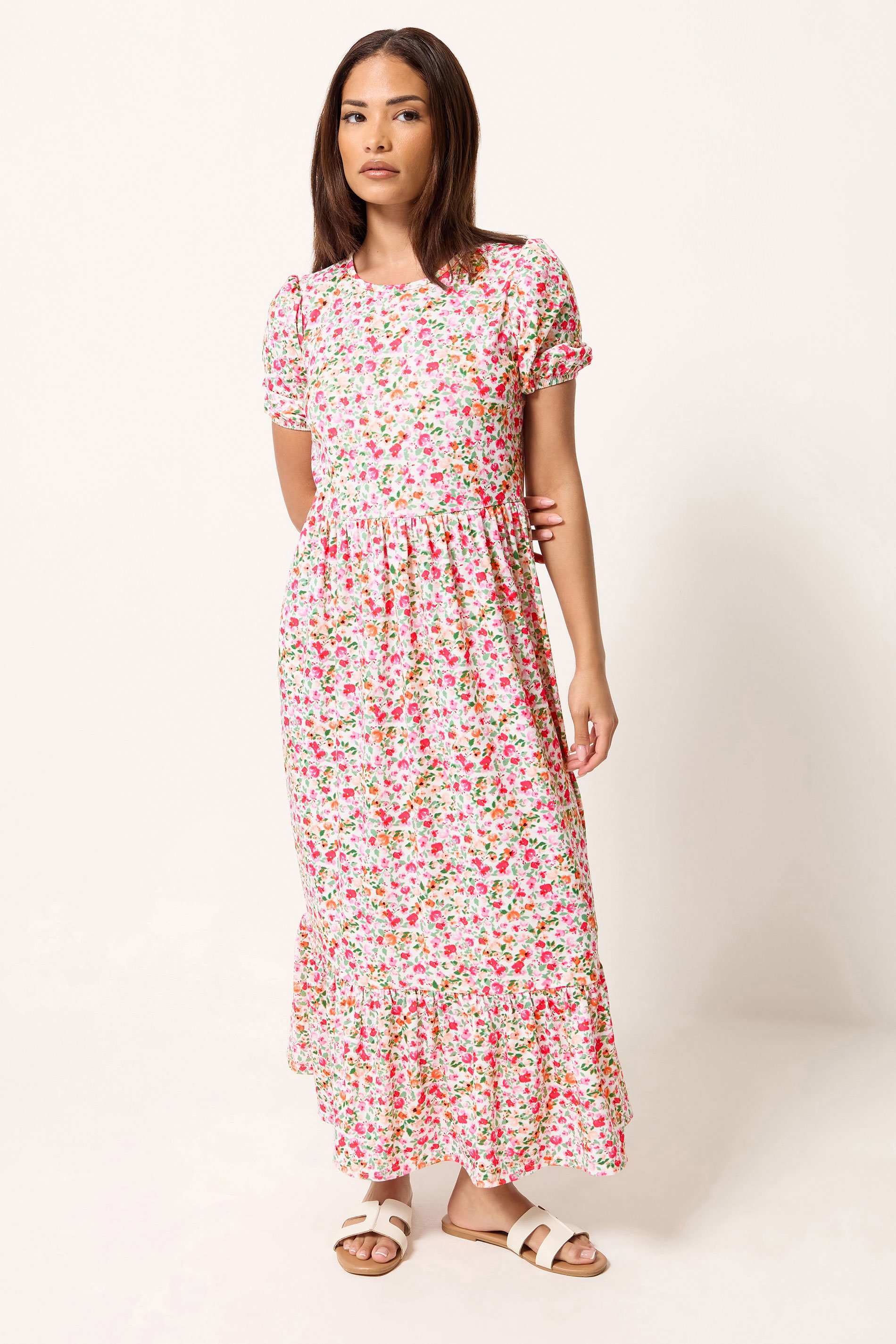 Pixiegirl Women's Pink Petite Floral Maxi Dress Size 18