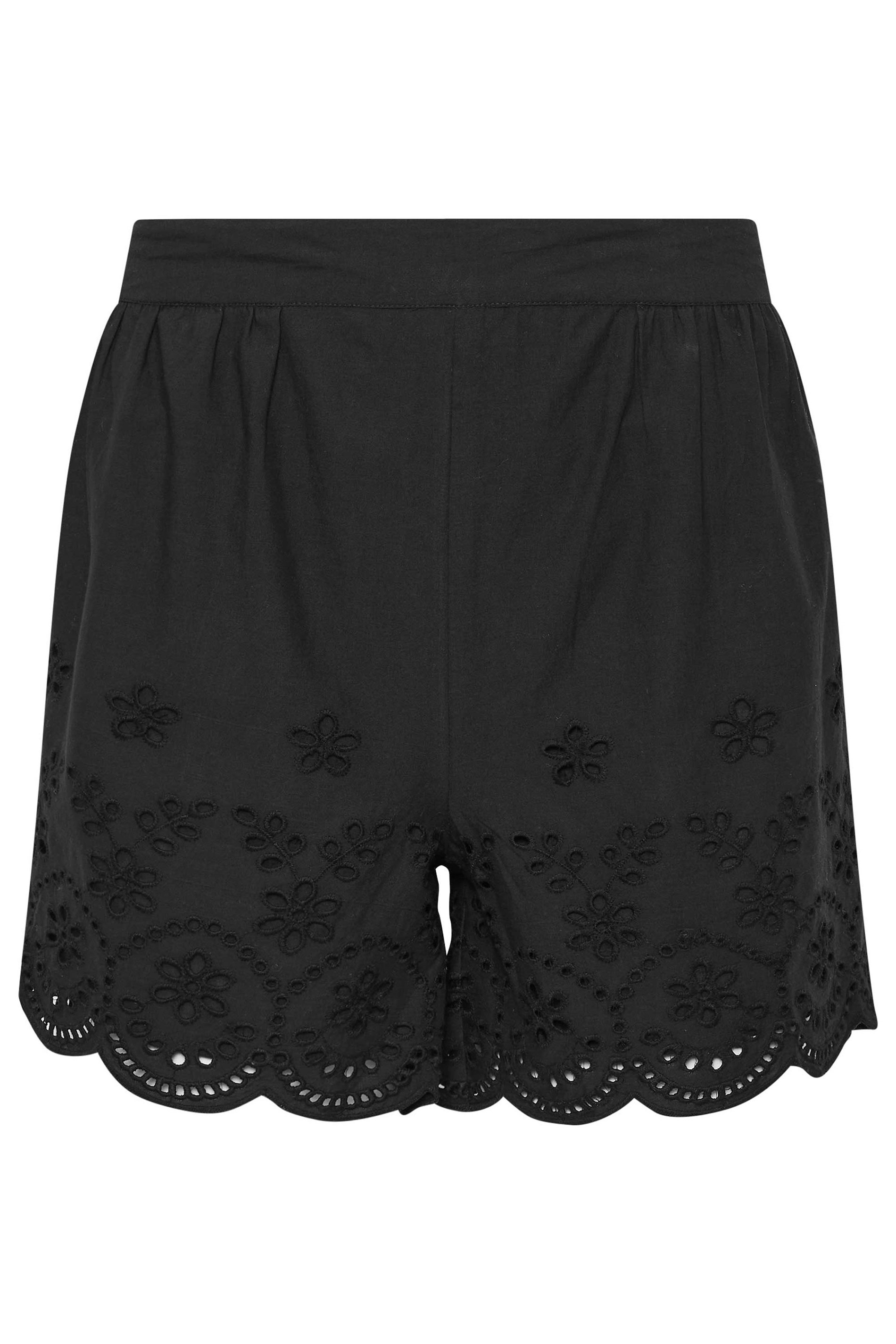 PixieGirl Petite Women's Black Broderie Anglaise Shorts | PixieGirl 6