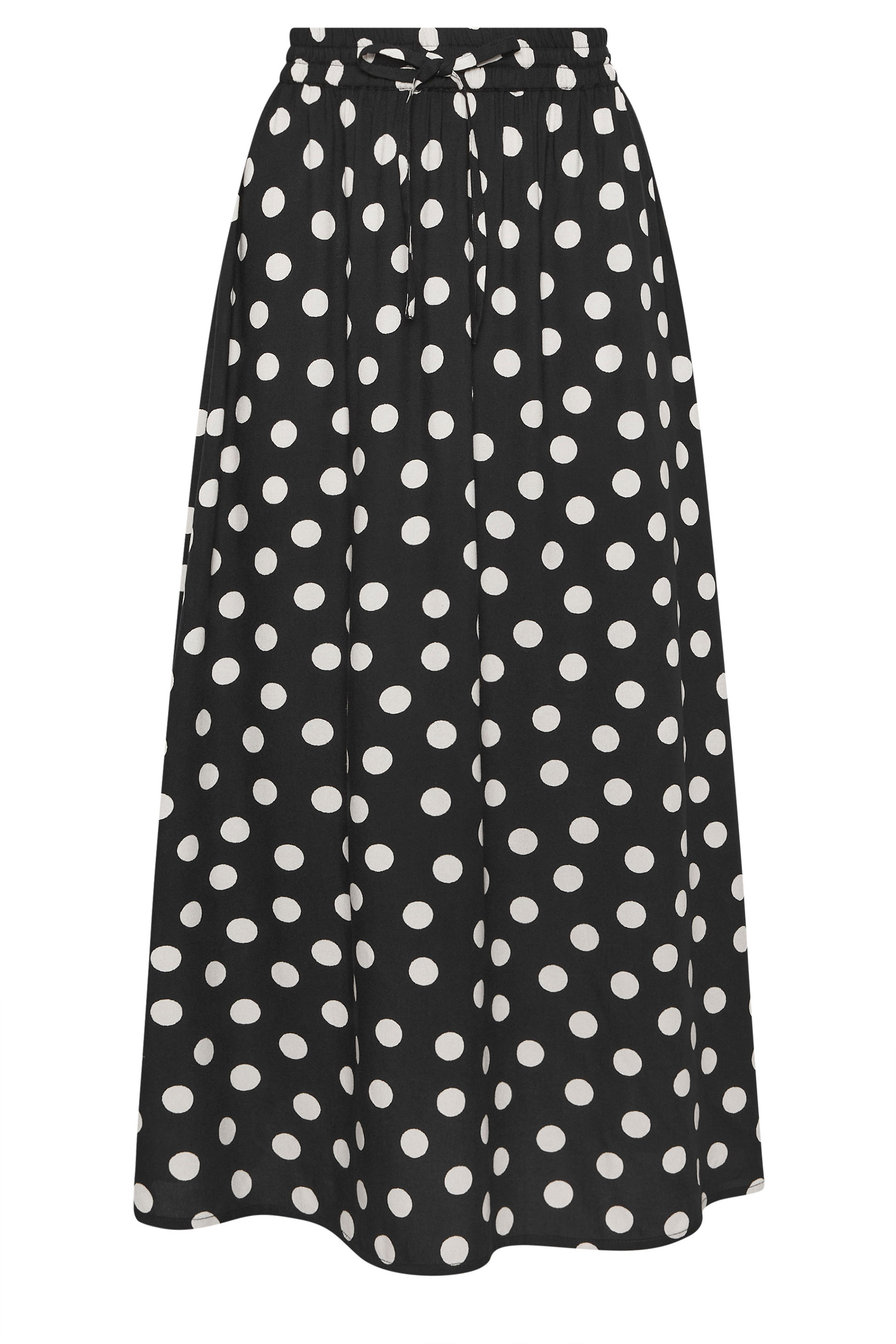 M&Co Petite Black Polka Dot Tie Waist Maxi Skirt | M&Co 5
