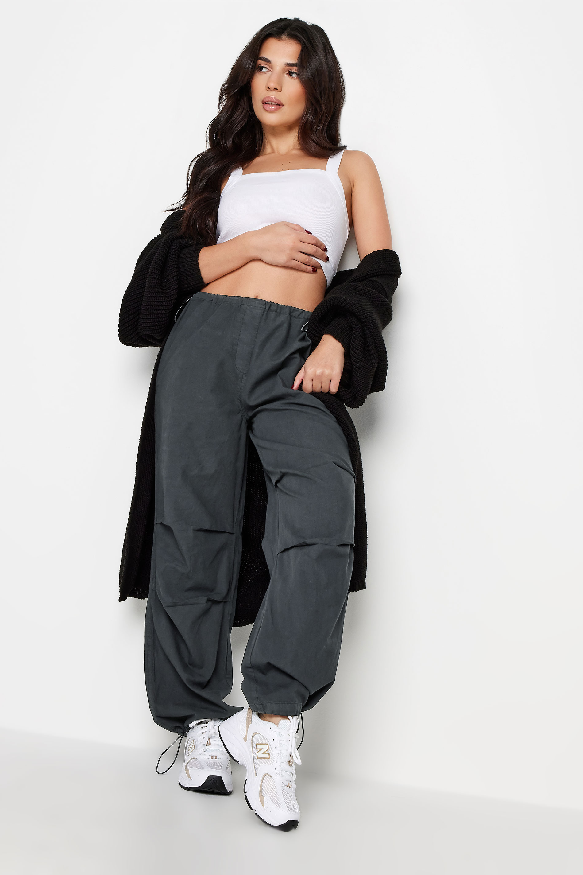 PixieGirl Washed Black Parachute Trousers | PixieGirl 4
