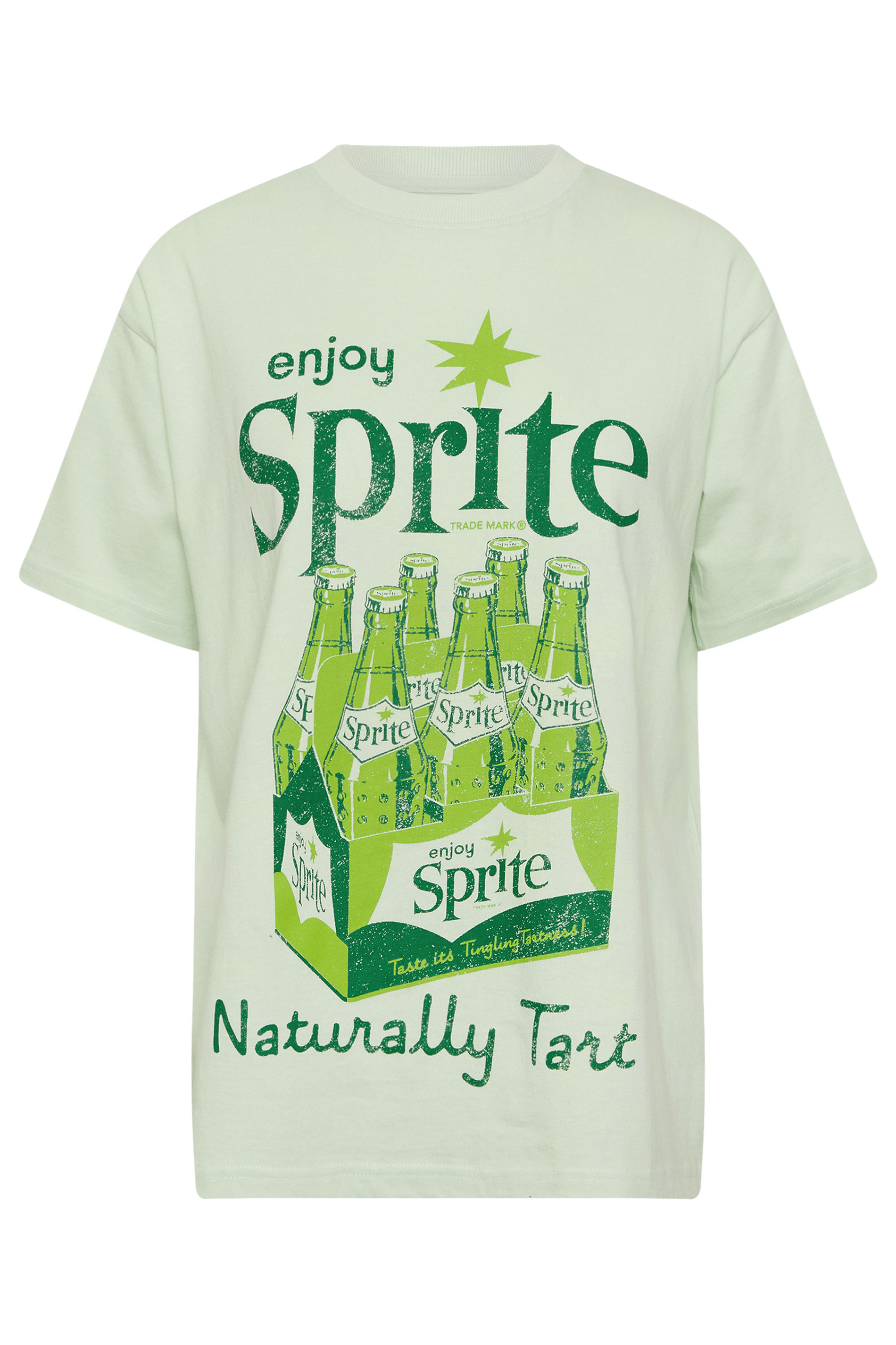 PixieGirl Petite Women's Green 'Enjoy Sprite' Slogan Cotton T