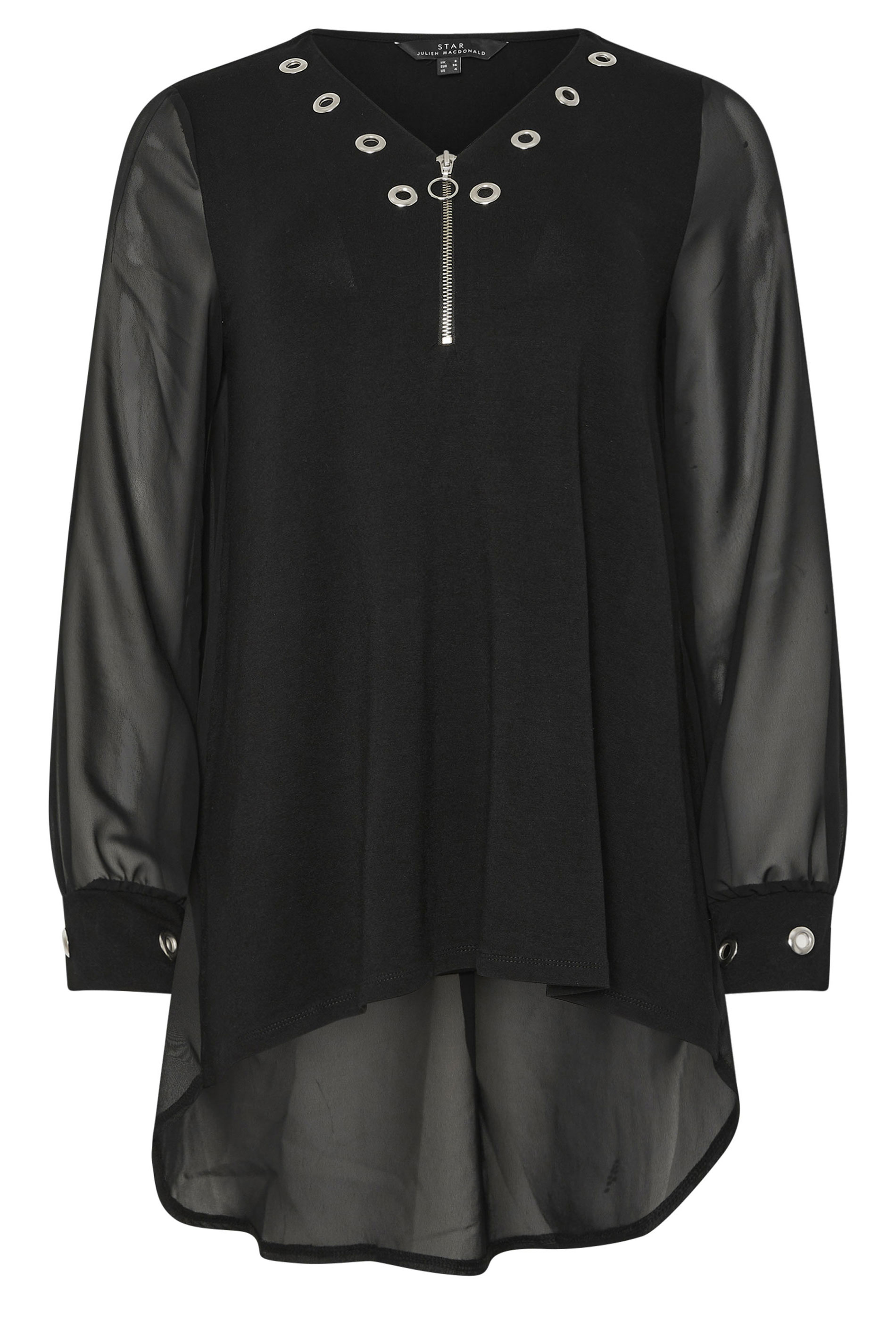 STAR Black Eyelet Zip Top | StarByJM 7