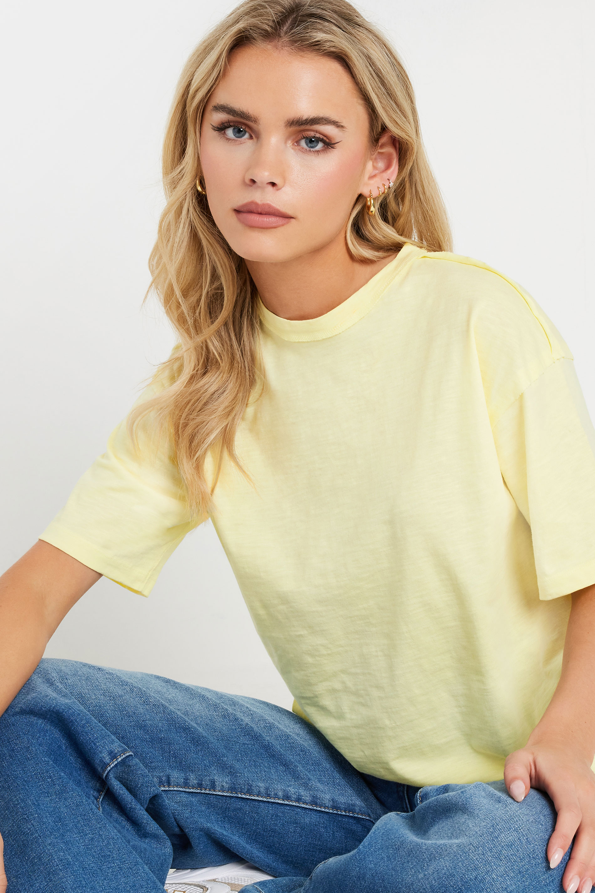 PixieGirl Petite Women's 2 PACK Grey & Yellow Seam Detail T-Shirt | PixieGirl 6