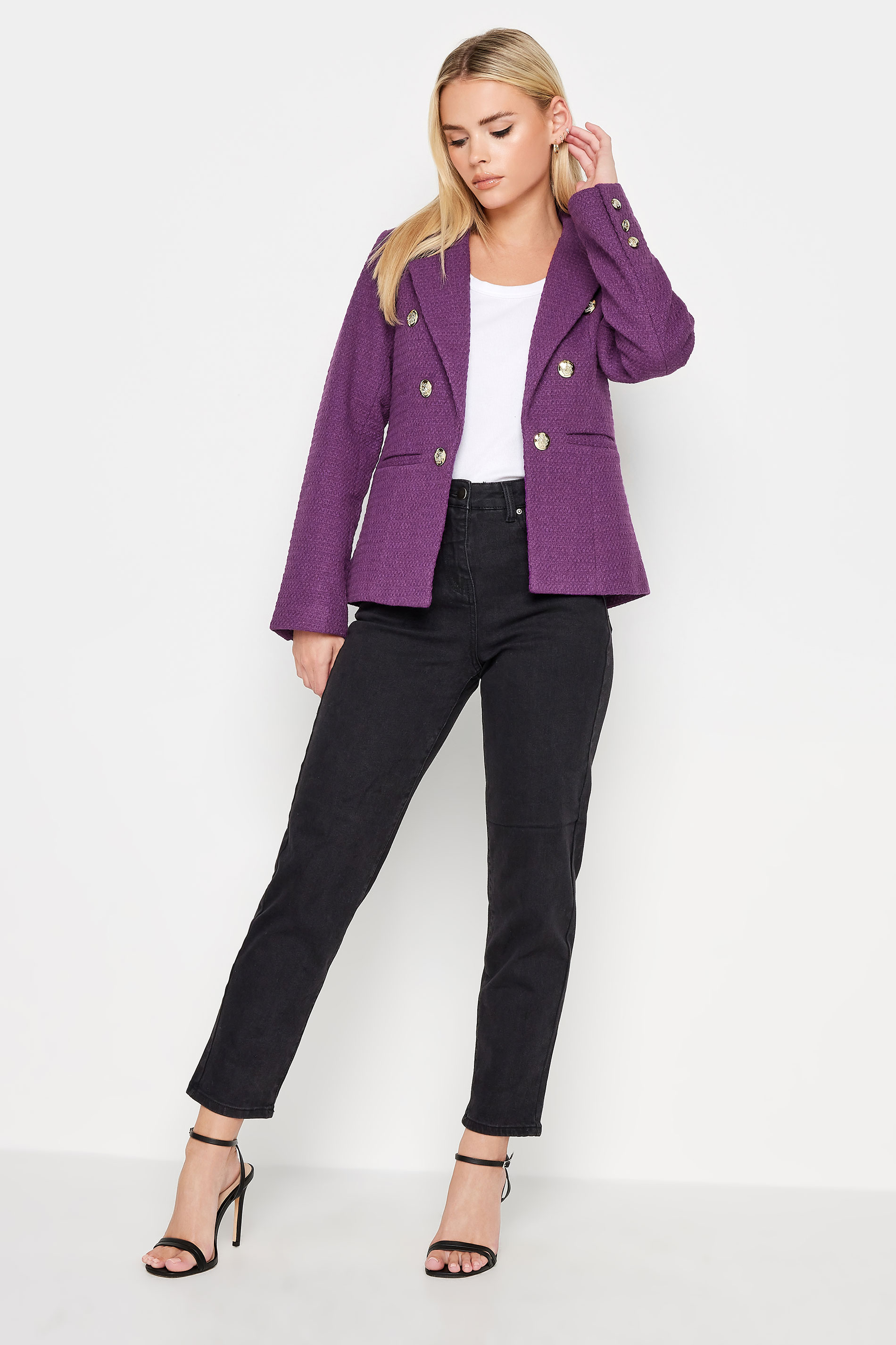 PixieGirl Purple Check Boucle Blazer | PixieGirl  2