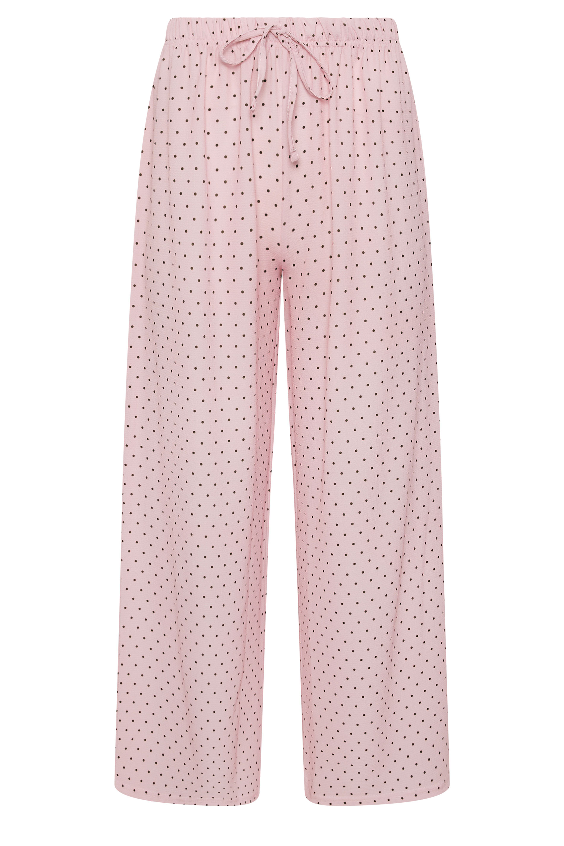 PixieGirl Petite Women's Pink Polka Dot Wide Leg Trousers | PixieGirl 6