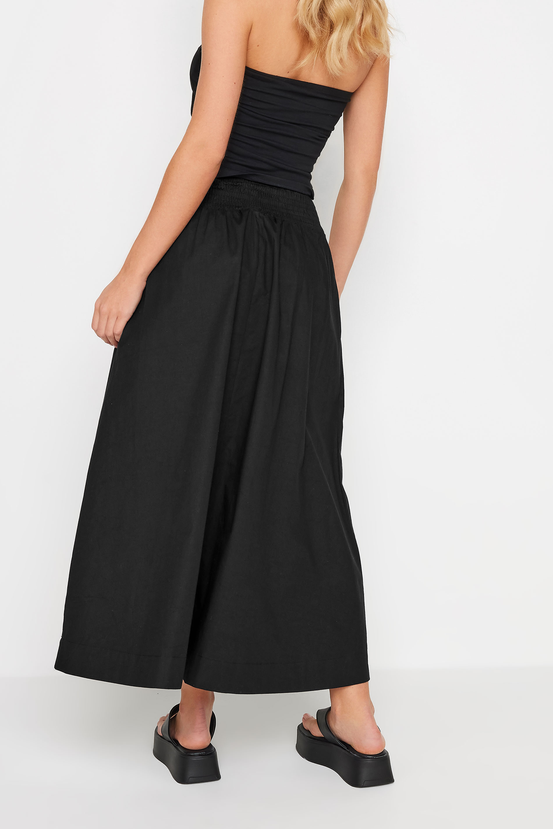 PixieGirl Petite Women's Black Poplin Maxi Skirt | PixieGirl 3