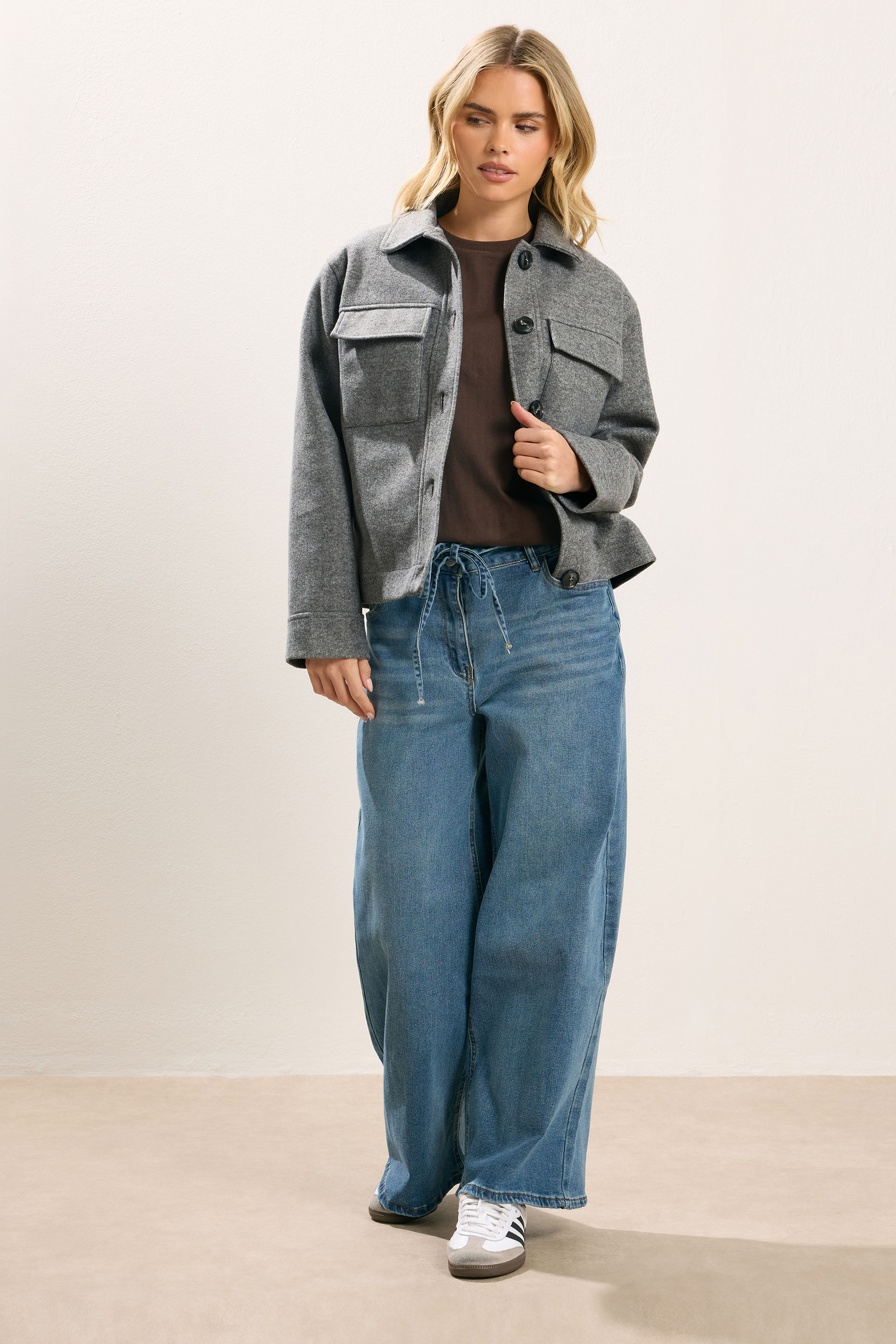 PixieGirl Petite Women's Grey Marl Brushed Jacket | PixieGirl 2